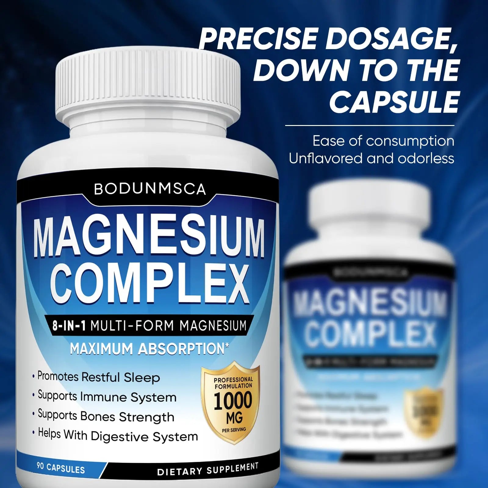 Magnesium Complex, 8 in 1, 1000mg-Glycinate, Citrate, Malate for Easy Absorption, Full Spectrum Magnesium Complex,Supports Relaxation, Sleep & Muscle Function, Magnesio Complex for Women, 180 Capsules BODUNMSCA Au supplements