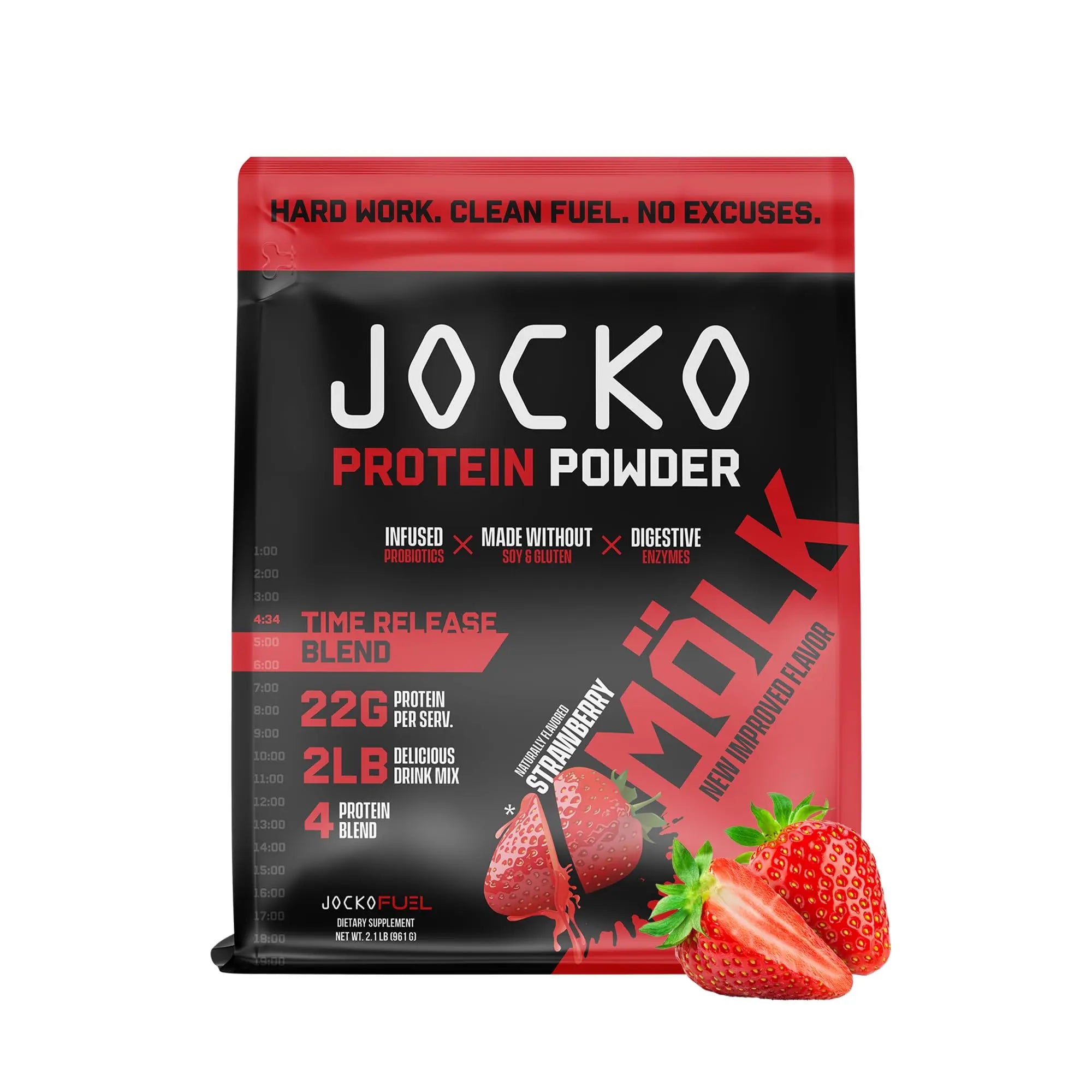 Jocko Mölk Whey Protein Powder (Strawberry) - Keto, Probiotics, Grass Fed, Digestive Jocko Fuel Au supplements
