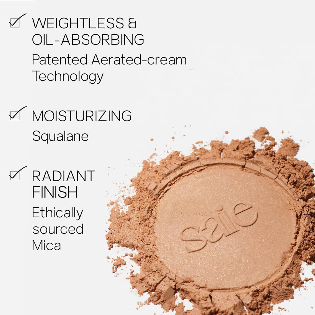Saie Face Powder Duo, Medium - The Fluffy Brush, Soft, Multi-Use Targeted Powder Brush With Tapered Tip & Airset Radiant Loose Setting Powder, Translucent Medium (0.14 oz) - Vegan, Cruelty-Fee Saie Au supplements