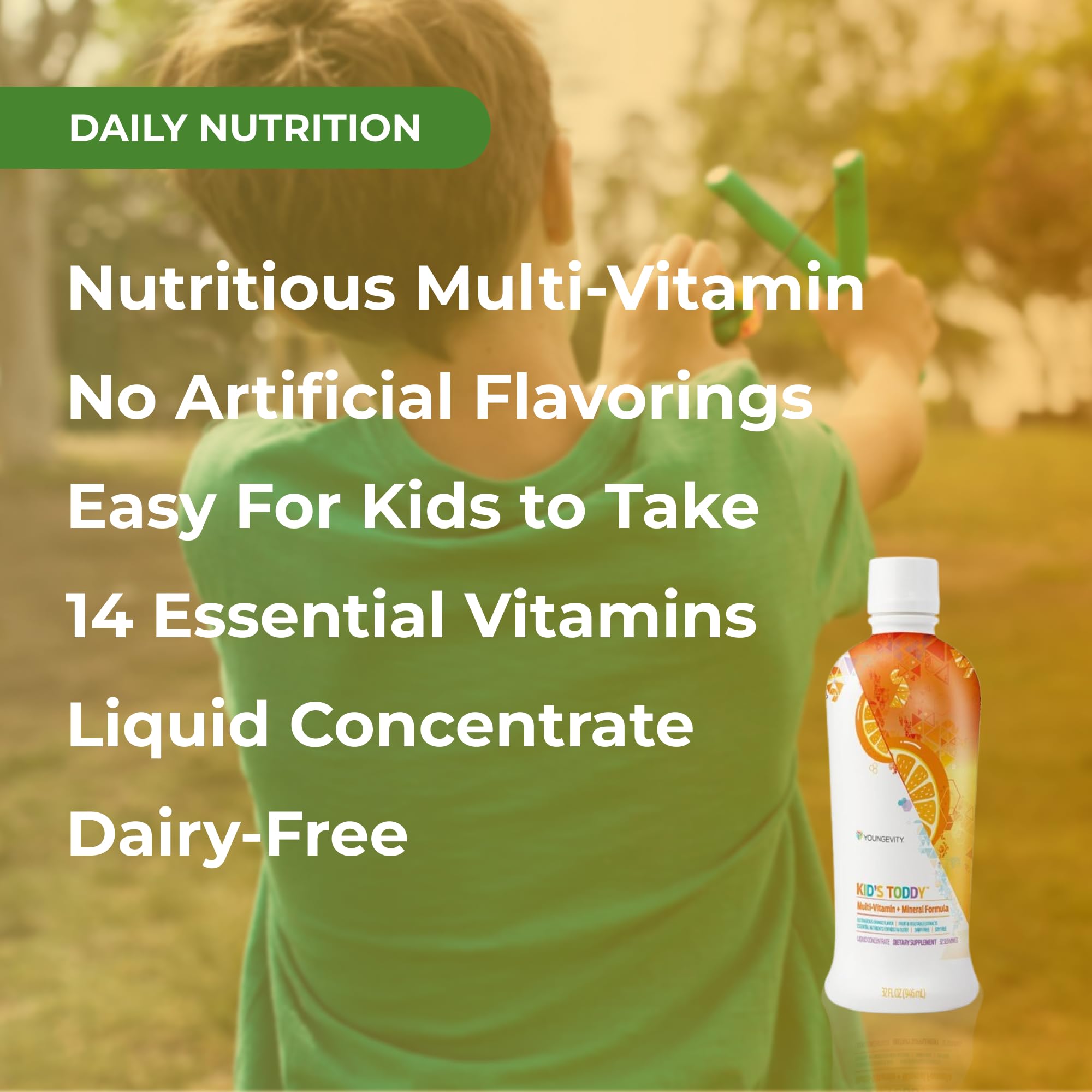 Youngevity Kid's Toddy™ - Mega Multivitamin for Kids & Children Age 2+ - 14 Vitamins, 10 Minerals, Phytonutrient Blend - Highly Absorbable - Great Tasting Orange 32 Fl Oz (Pack of 2) Youngevity Au supplements