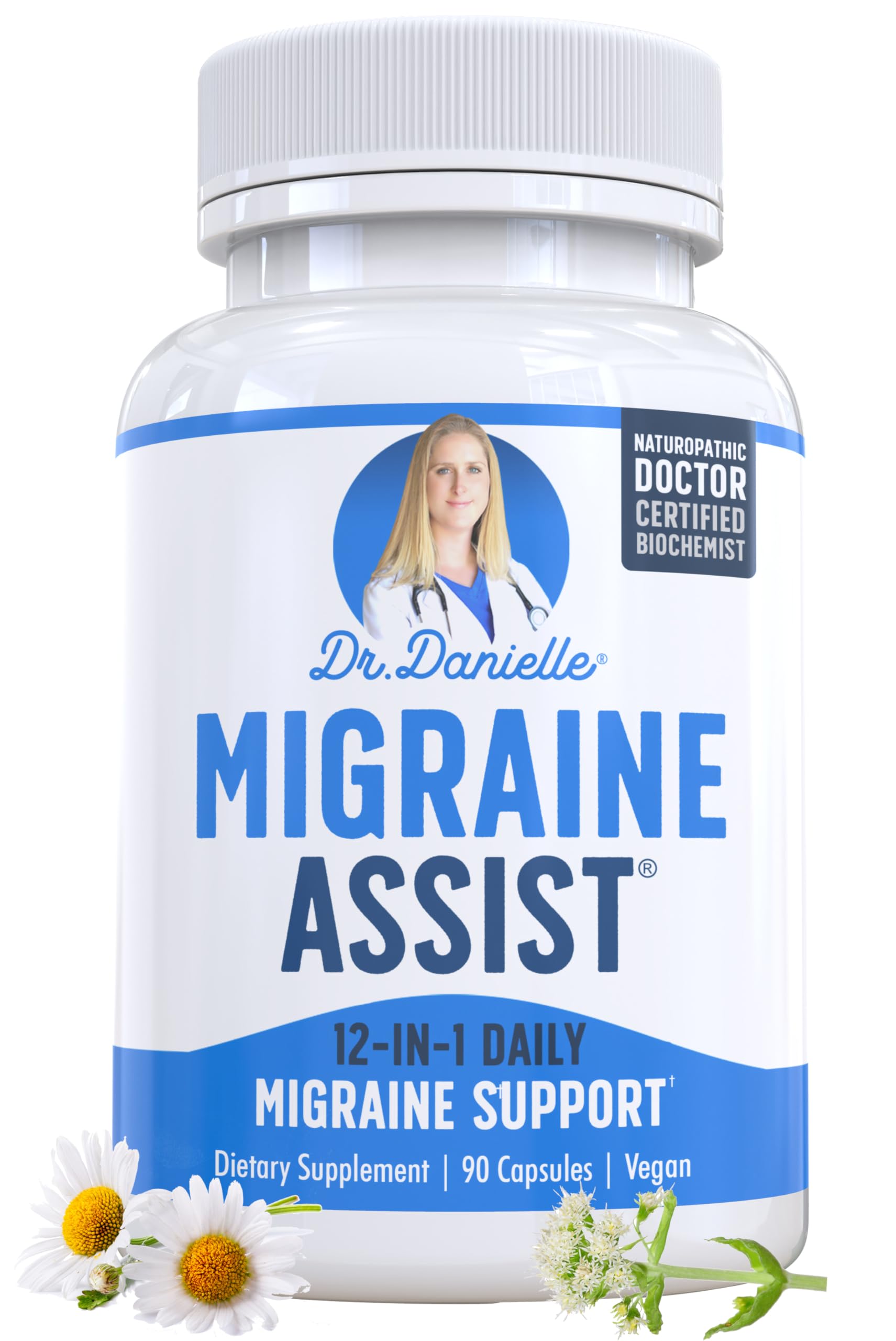 Best Migraine Relief Product with Magnesium - Migraine Assist Supplement with Quercetin, Feverfew, Butterbur, CoQ10 from Dr. Danielle, 90 Capsules Doctor Danielle Au supplements