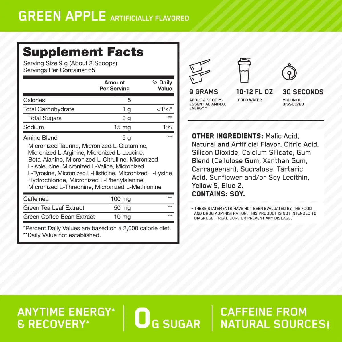 Optimum Nutrition Amino Energy with Green Tea and Green Coffee Extract, Flavor Optimum Nutrition Au supplements