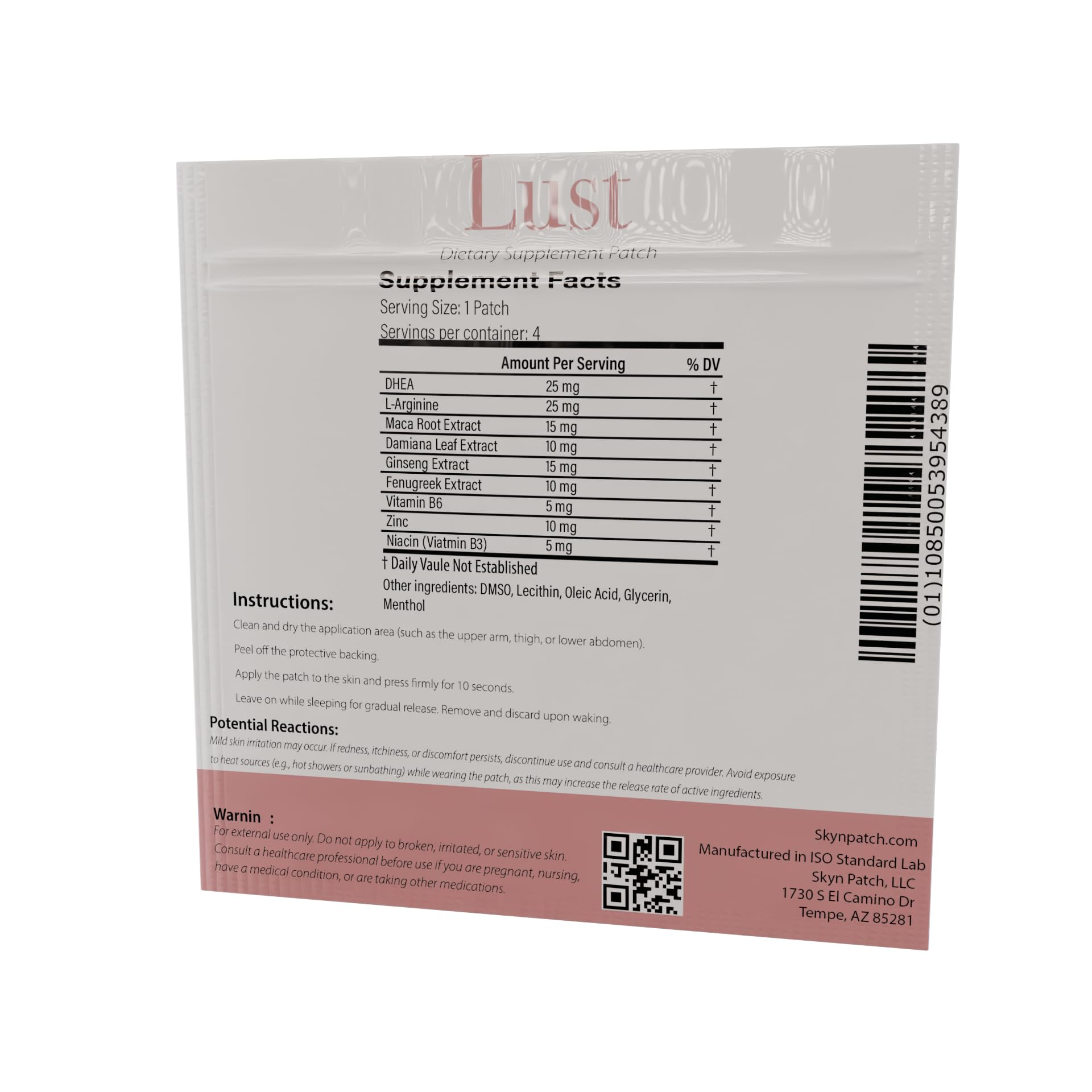 Skyn Patch Lust Botanical Daily Transdermal Patch | Plant Botanical & Vitamin Supplement for Adult Lifestyle Wellness Skyn Patch Au supplements