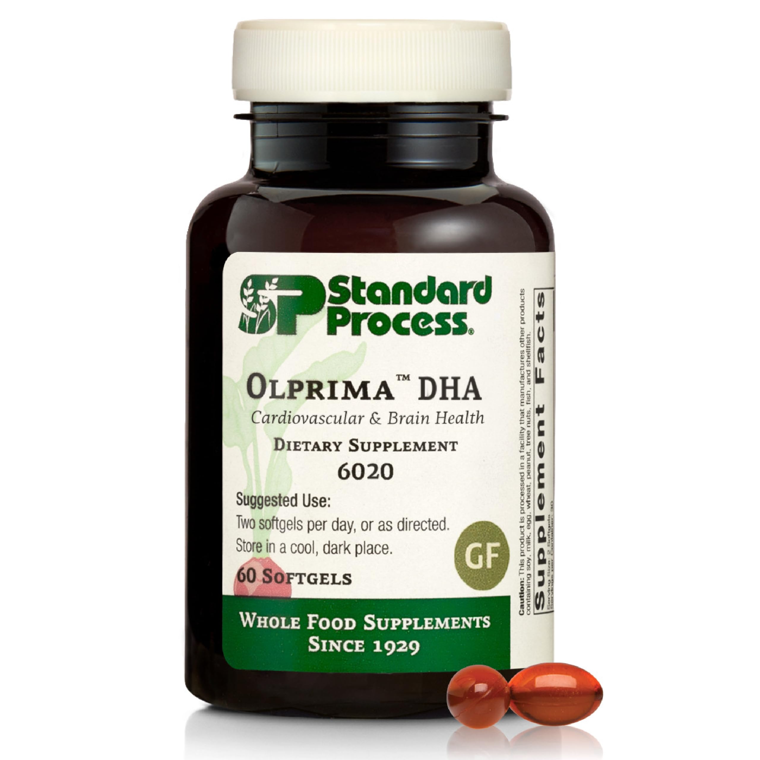 Standard Process Olprima DHA - Omega-3 Supplement for Heart & Brain Health - Gluten-Free, Non-Dairy & Non-Soy - 60 Softgels (30 Servings) Standard Process Inc. Au supplements