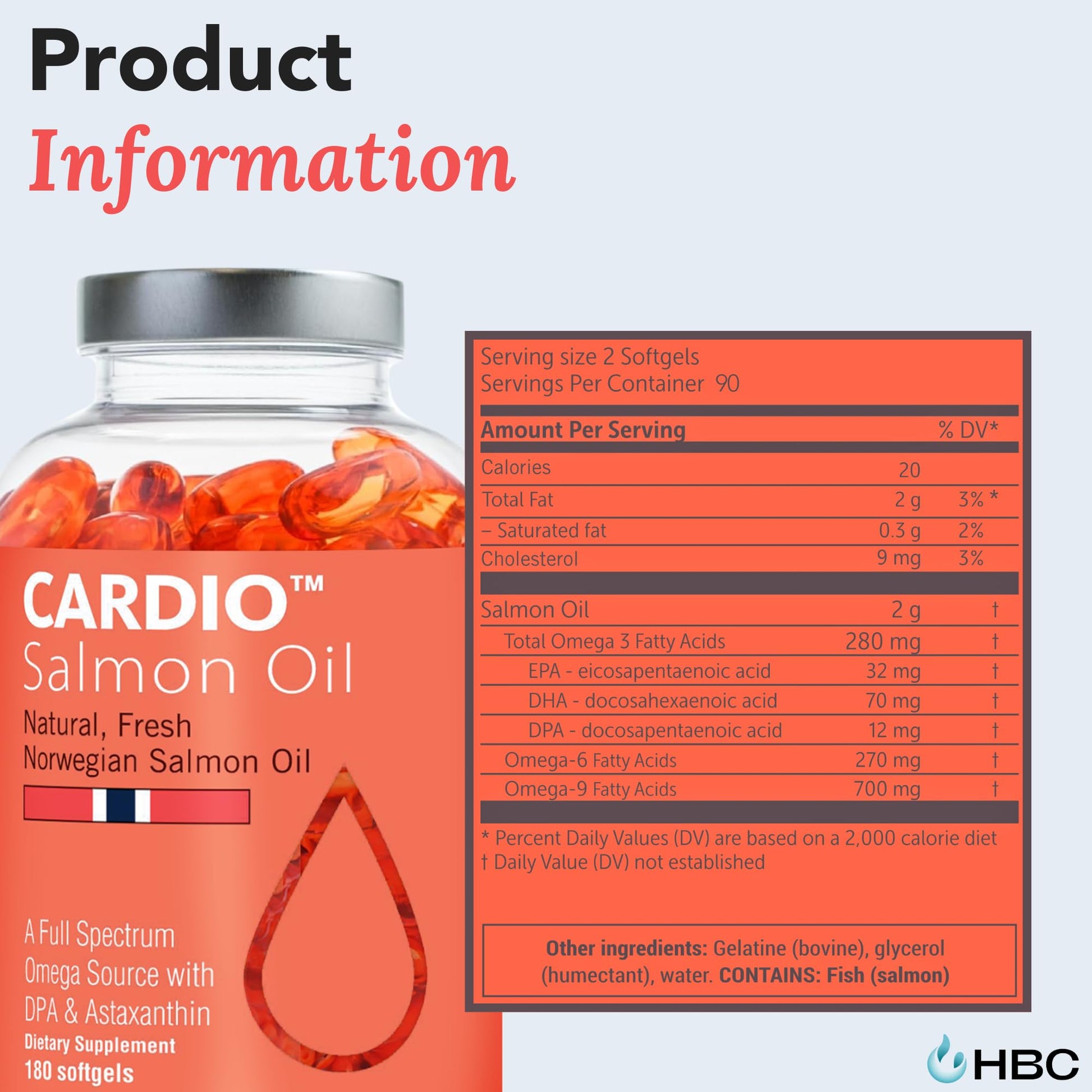 High Strength Omega 3 Fish Oil - 1000mg, Norwegian Salmon Oil with EPA & DHA, No Burping or Aftertaste, Omega 3 Fatty Acids Supplement for Eye, Brain & Heart, Triglyceride Form - 180 Capsules Hofseth BioCare Au supplements