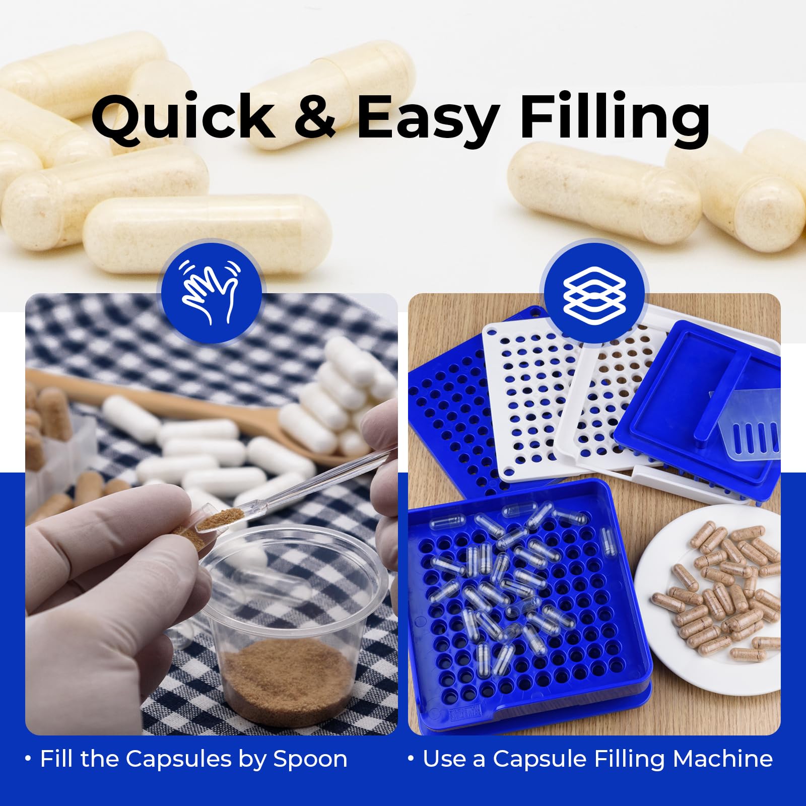 ATLEMISME Empty Vegan Capsules Size 3 - Vegan Capsules DIY Vegetable Capsule Filling - Veggie Caps with 2 Micro Lab Spoons for Capsule Filling ATLEMISME Au supplements