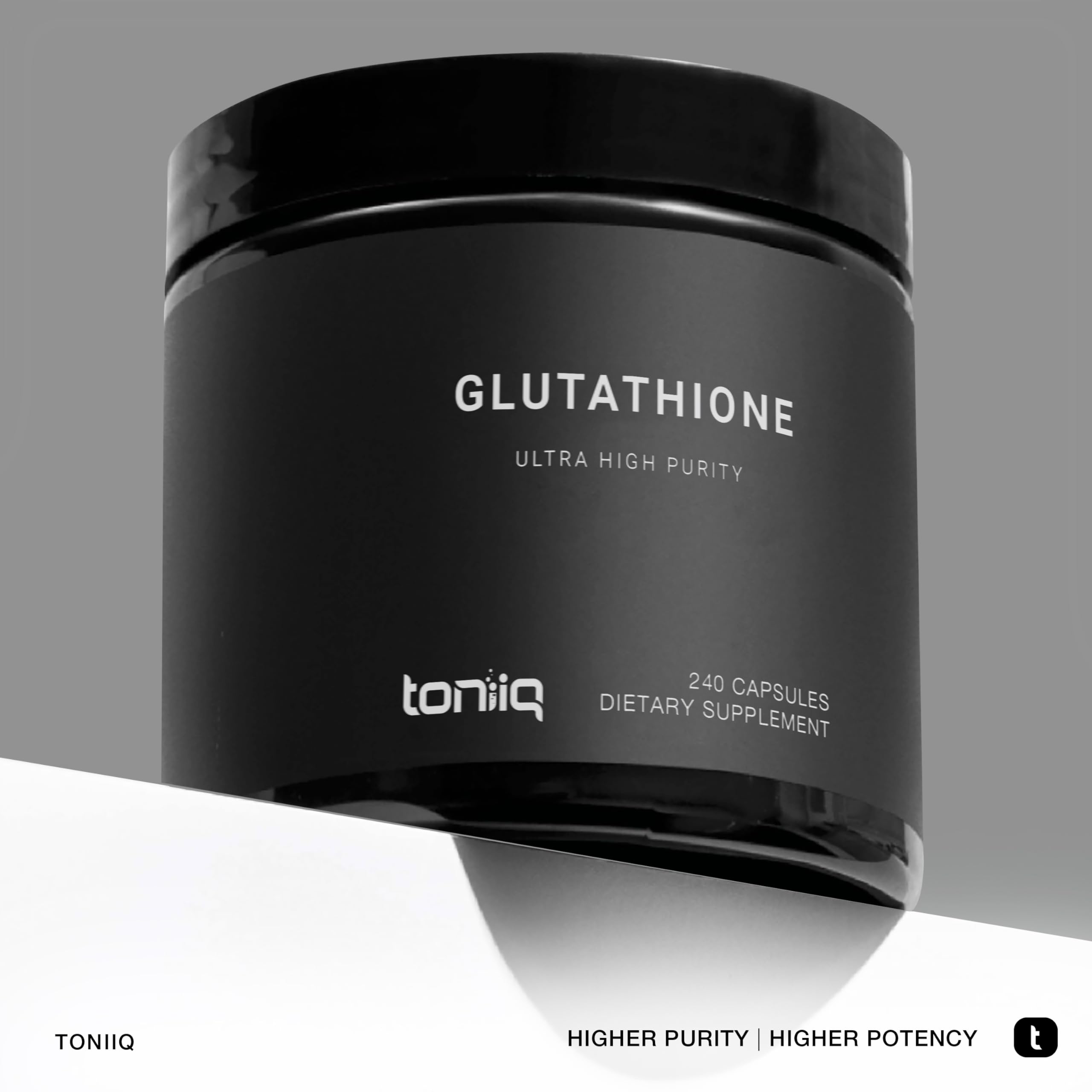 Toniiq Ultra High Strength Glutathione Capsules - 1000mg Concentrated Formula - 98%+ Highly Purified and Bioavailable - Non-GMO Fermentation - 240 Capsules Reduced Glutathione Supplement Toniiq Au supplements
