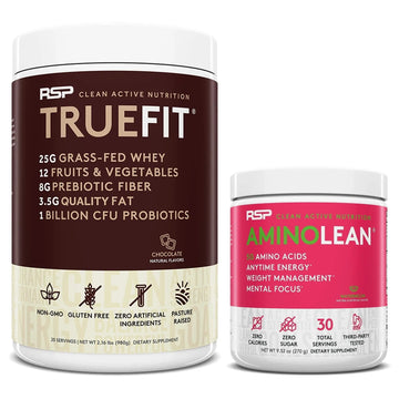 RSP NUTRITION TrueFit Protein Powder (Chocolate 2 LB) with AminoLean Pre Workout RSP NUTRITION Au supplements