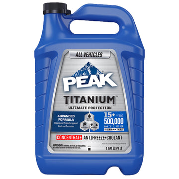 PEAK Titanium Concentrate Prediluted Antifreeze and Coolant for All Engine Cooling Systems, Long-Lasting Yellow Engine Coolant/Antifreeze for Lifetime Engine Protection in All Vehicles, 1 Gal. PEAK Au supplements