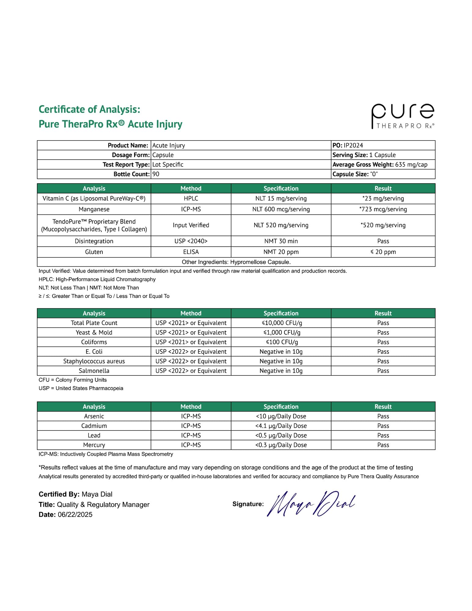 Pure Therapro Rx Acute Injury | Tendon & Ligament Support | Convenient Once a Day Clinical Dose | Supports Tendon Health, Movement & Physical Function | Pharm-Grade (90 Capsules) Pure Therapro Rx Au supplements