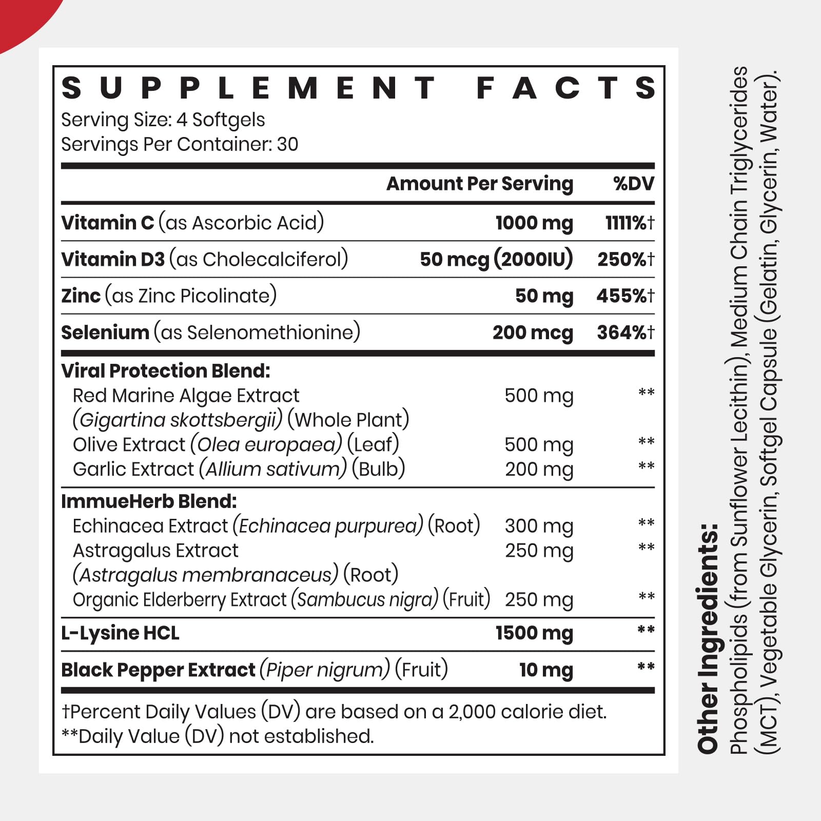 CyberCerix Advanced Liposomal Immune Supplement, Complex with L-Lysine 1,500mg, Vitamins, Minerals & Herbal Extracts, Comprehensive Daily Wellness Blend for Men & Women - 120 Capsules CyberCerix Au supplements