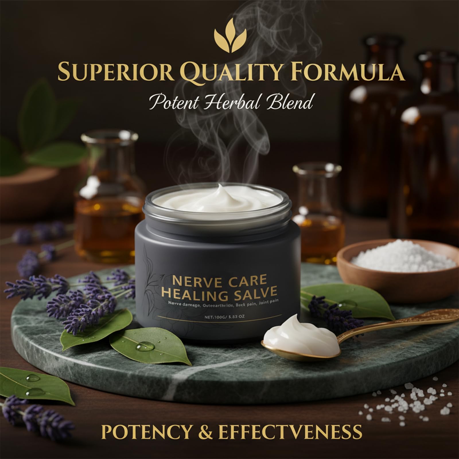 Nerve Care Healing Salve, Professional Neuro-Relief Cream - Use on Feet, Hands, Legs, and Joints to Calm Uncomfortable Sensations, 3.53 oz TACOHO Au supplements
