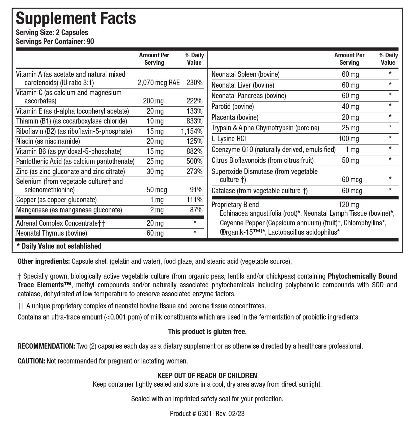 BIOTICS RESEARCH Bio Immunozyme Forte Multivitamin, Echinacea, Cayenne Pepper, Lactobacillus acidophilus, Botanicals, Probiotics, Amino Acids, Organs/Glandulars for Immune System Health 180 Capsules BIOTICS RESEARCH Au supplements