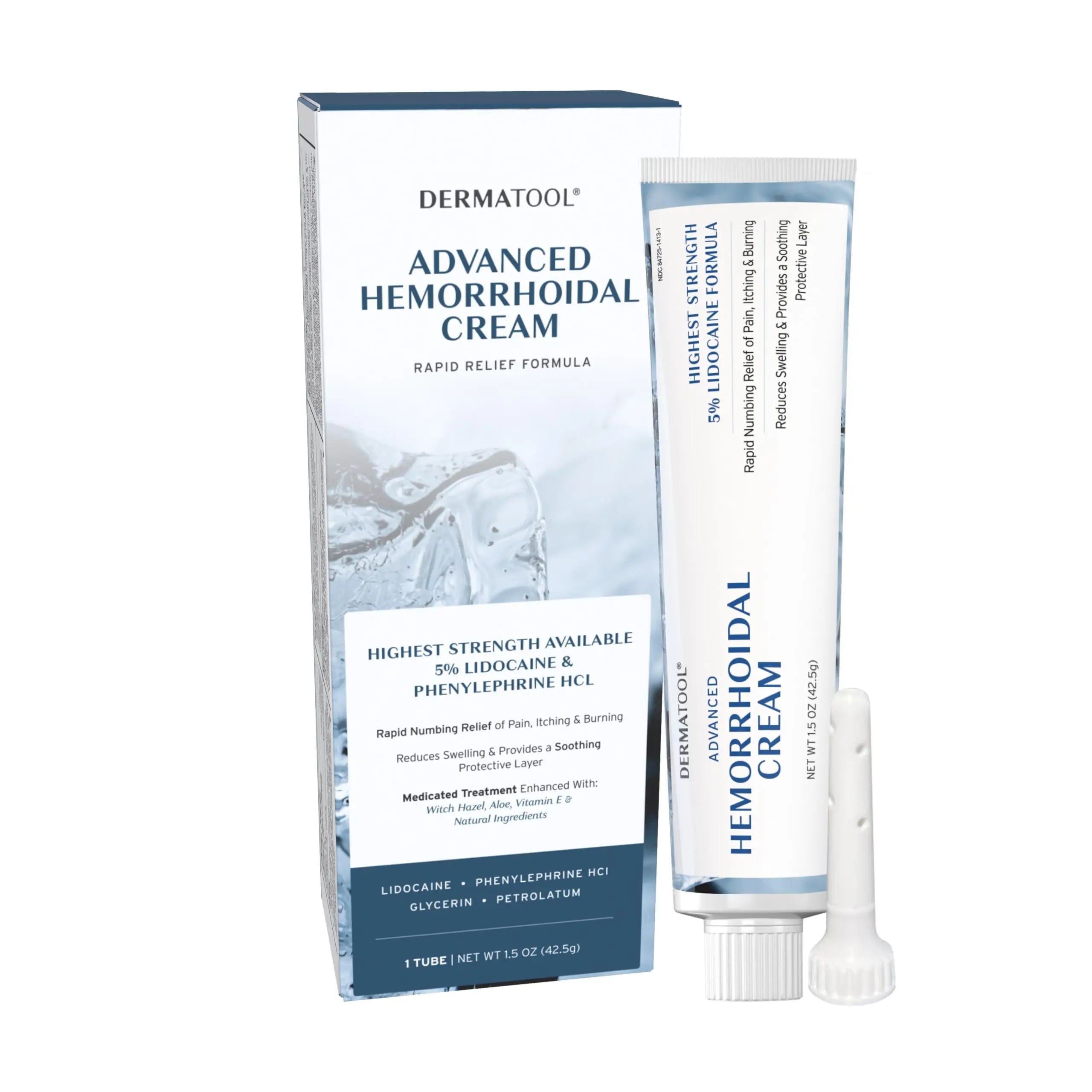 Hemorrhoid Treatment - Advanced Hemorrhoid Cream 5% Lidocaine & Phenylephrine - Hemorrhoid Shrinking Treatment - Rapid Relief of Pain, Swelling, Bleeding, Itching and Burning - Fissure & Hemorrhoids DERMATOOL Au supplements