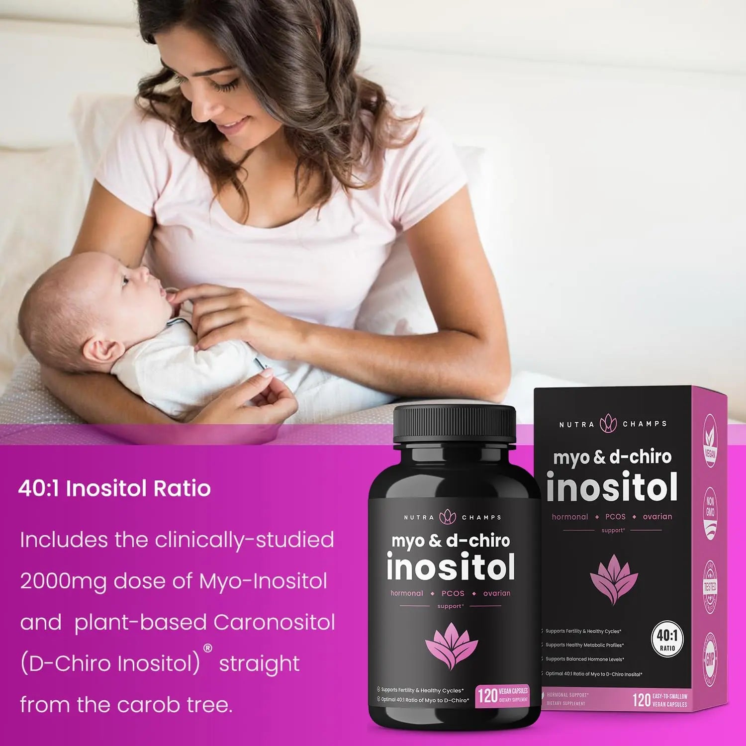 NutraChamps Myo-Inositol & D-Chiro Inositol Supplement | Ovarian & PCOS Support NutraChamps Au supplements