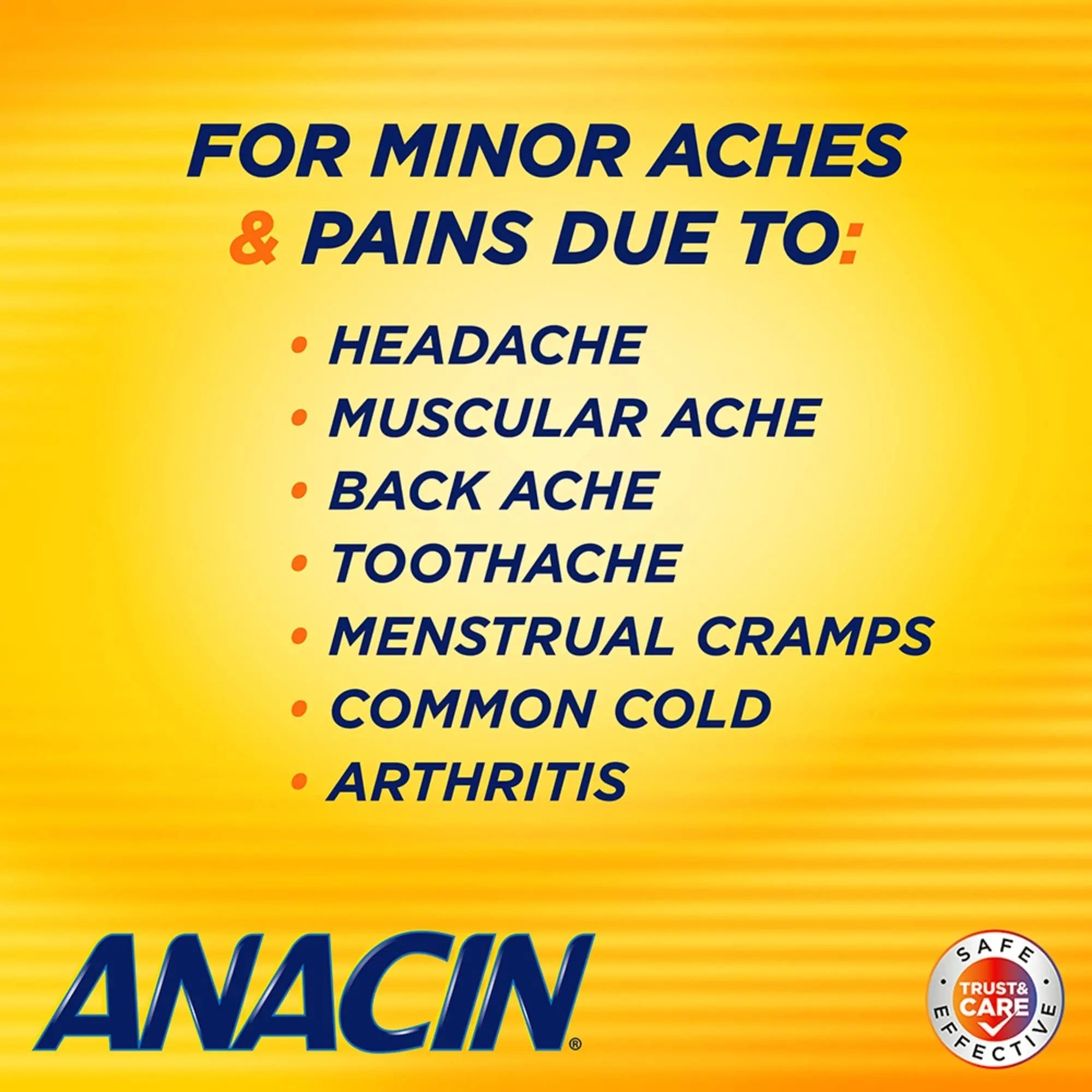 Anacin Aspirin & Caffeine Fast Pain Relief, Eases Minor Aches and Pains Due to Headache, Muscle Aches & Arthritis, 300 Count ANACIN Au supplements