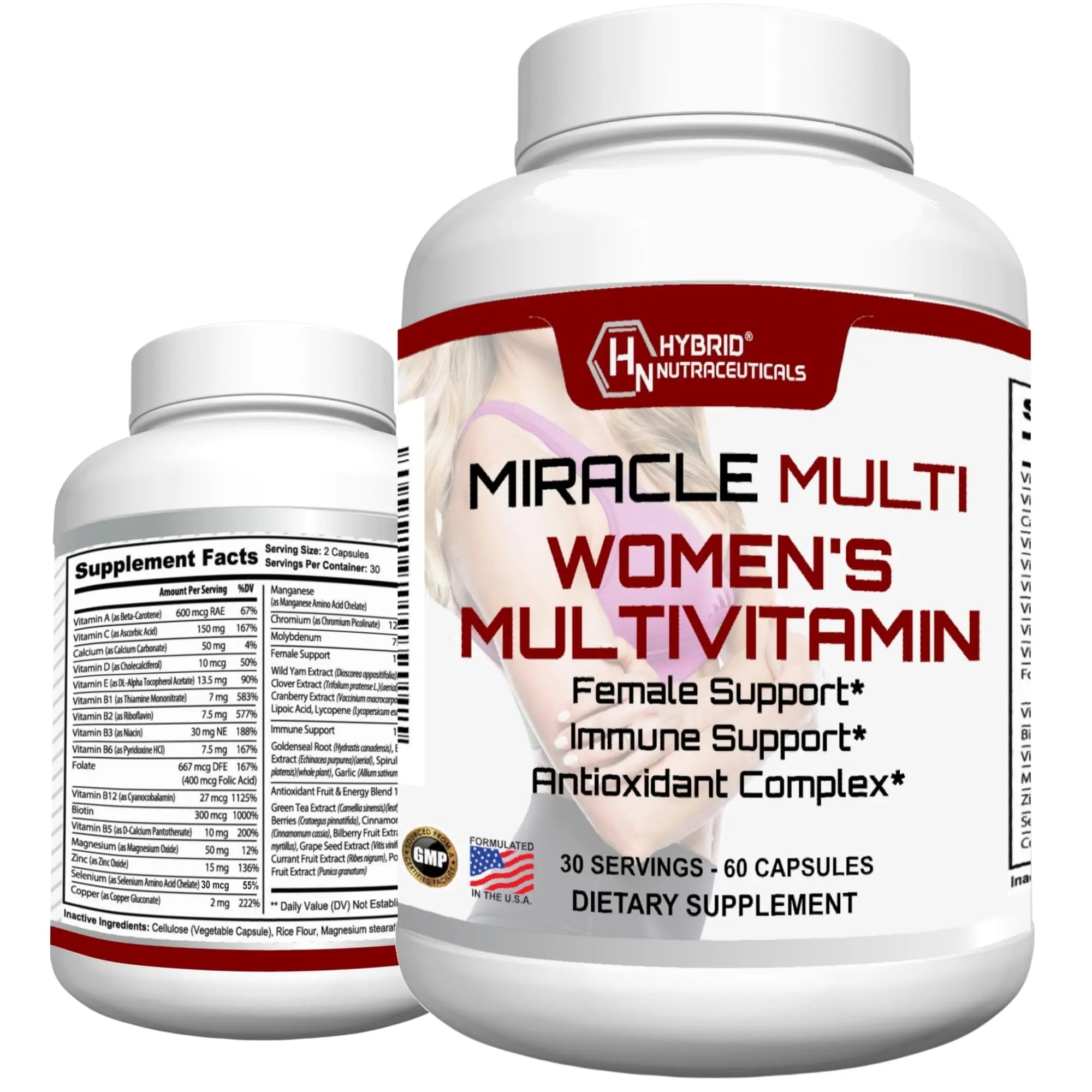 MiracleMulti Multivitamin for Women - Female Support Formula, Immune Support, Minerals, Biotin, Antioxidants & Superfoods Blend – 60 Capsules Hybrid Nutraceuticals Au supplements