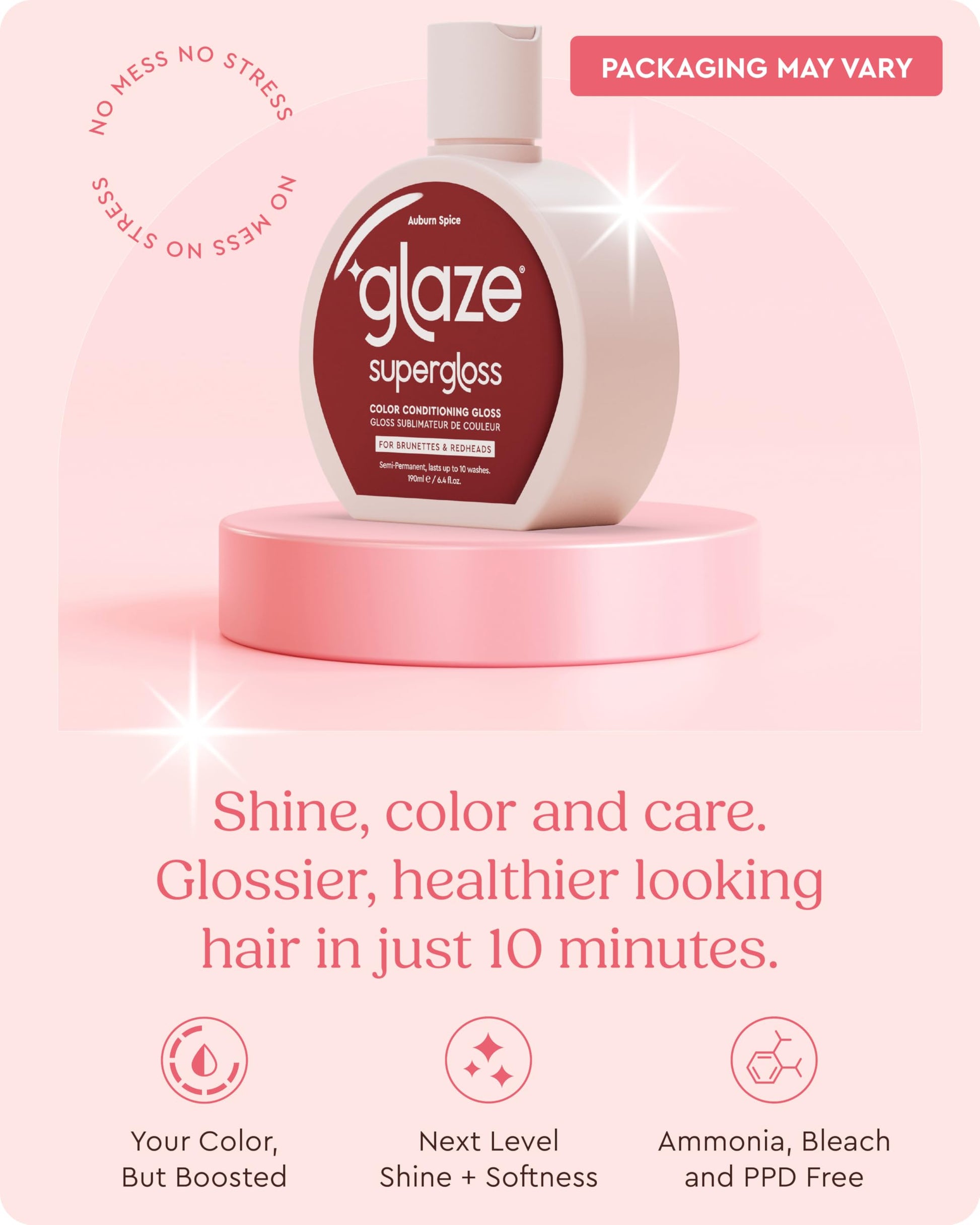 Glaze Color Conditioning Gloss - Tinted Moisturizer for Brown or Red Hair, Boosts Color and Shine, Repairs Damage - Auburn Spice, 6.4 oz glaze Au supplements