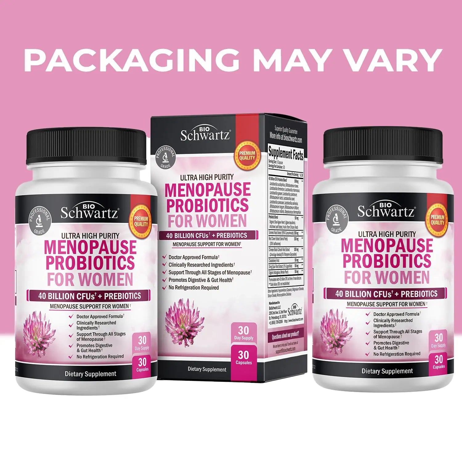 Menopause Support Probiotics for Women - Hot Flashes Night Sweats Mood Swings BioSchwartz Au supplements