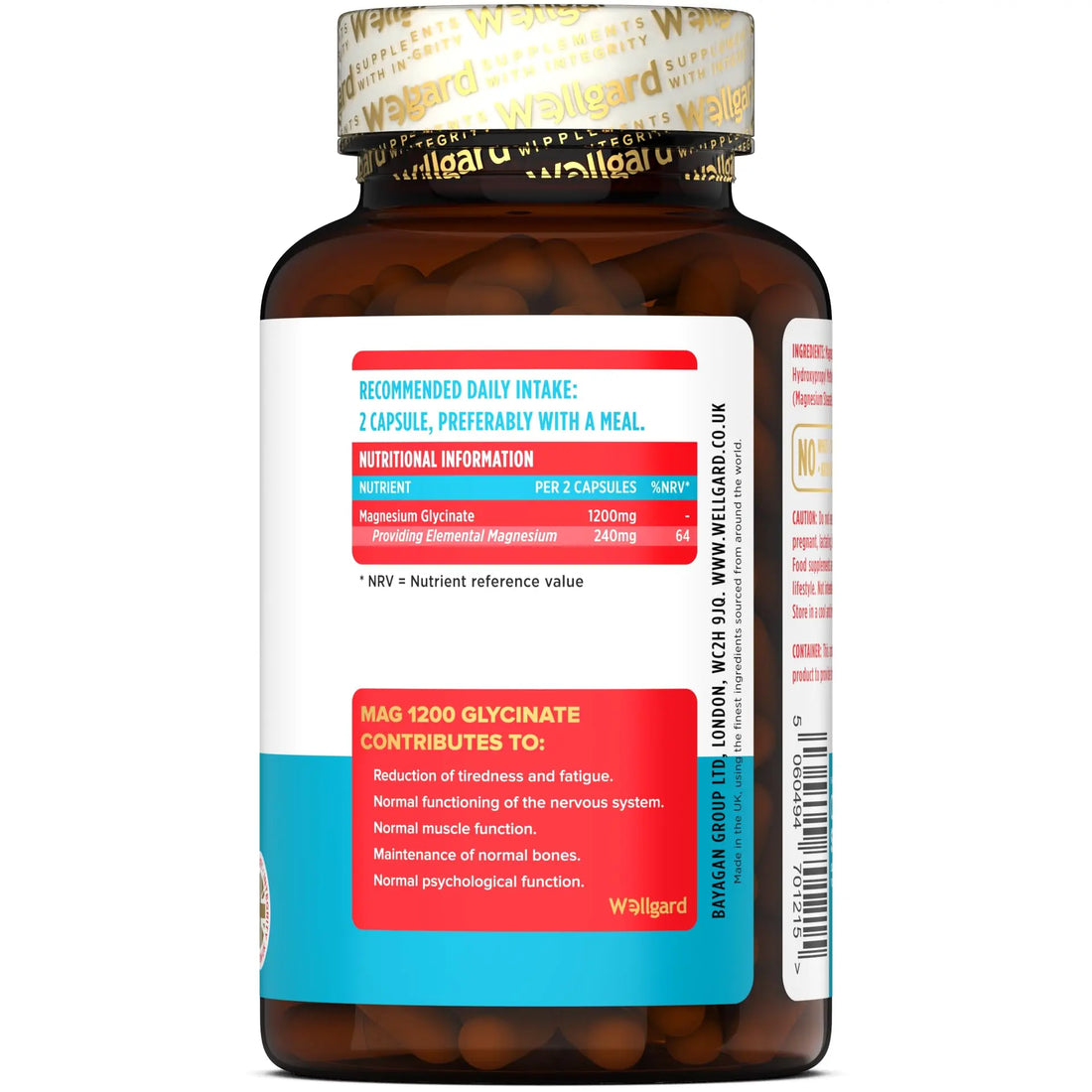 Wellgard Magnesium Glycinate, Mag 1200, High Strength Magnesium Bisglycinate Wellgard Au supplements