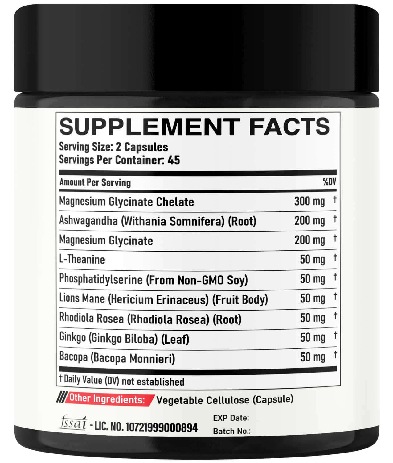 DEDICAD 9in1 Cortisol Supplement - Ashwagandha and Magnesium Glycinate and Chelate - Brain Health & Restful Night & Mood Balance - 90 Capsules Supply 45 Days DEDICAD Au supplements