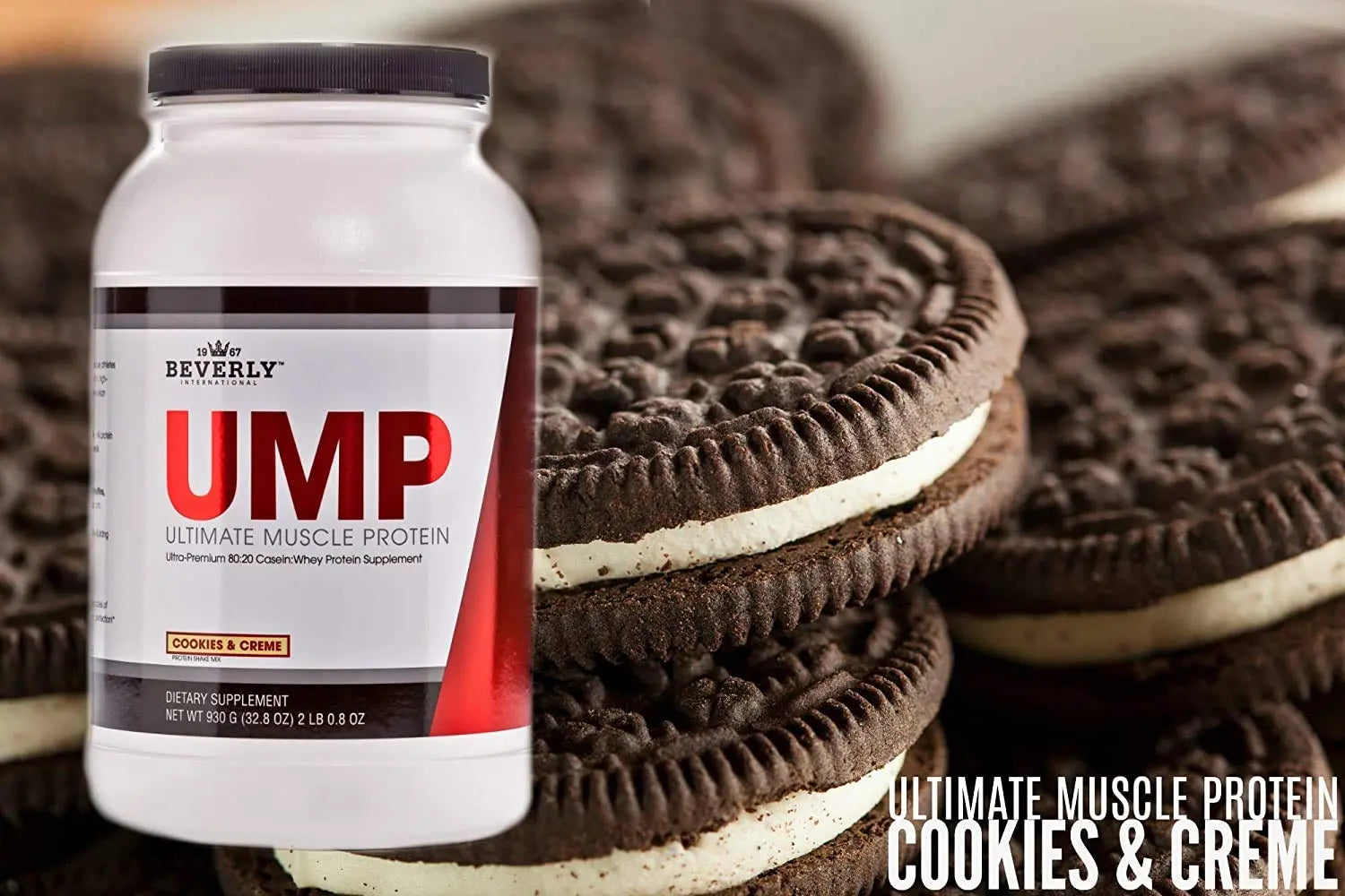 Beverly International UMP Protein Powder, Cookies & Cream. Unique Whey-Casein Ratio Builds Lean Muscle. Easy to Digest. No Bloat. (32.8 oz) 2lb .8 oz Beverly International Au supplements