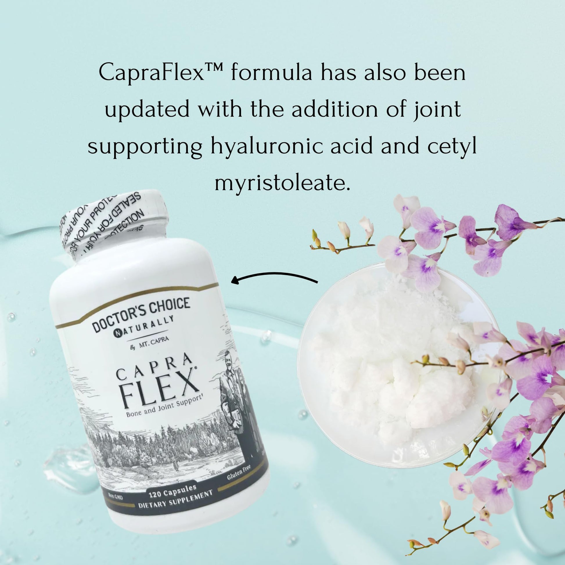 CapraFlex by Mt. Capra | Bone and Joint Support Supplement with Chicken Collagen, Hyaluronic Acid, Turmeric, and Herbs for Joint Vitality | 30 Servings - 120 Capsules Mt Capra Au supplements