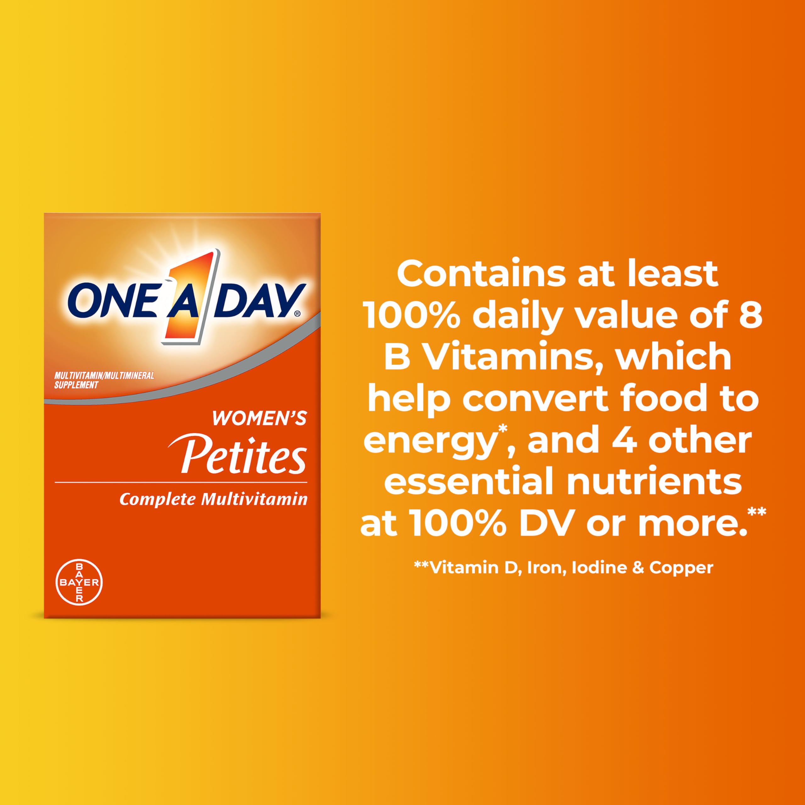 One A Day Women’s Petites Multivitamin,Supplement with Vitamin A, C, D, E and Zinc for Immune Health Support, B Vitamins, Biotin, Folate (as folic acid) & more,Tablet, 160 count ONE A DAY Au supplements