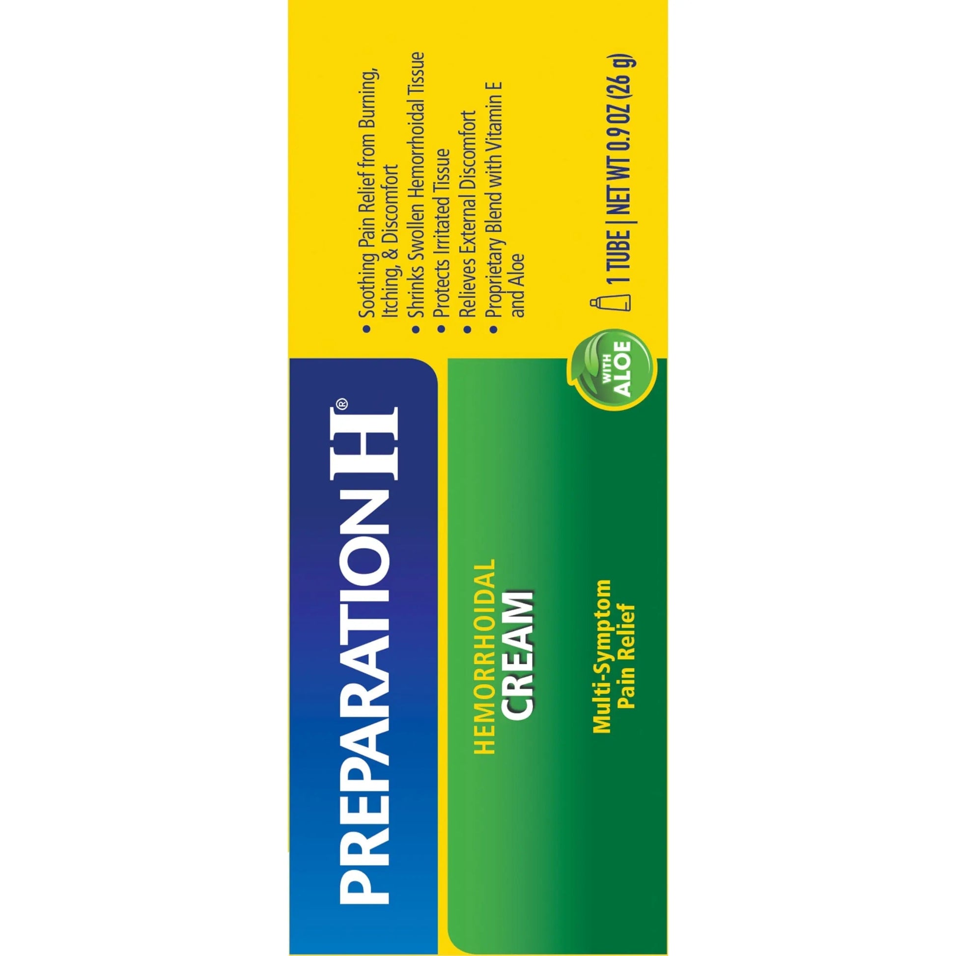 Preparation H Hemorrhoid Symptom Treatment Cream (0.9 Ounce Tube), Maximum Strength Multi-Symptom Pain Relief with Aloe Preparation H Au supplements