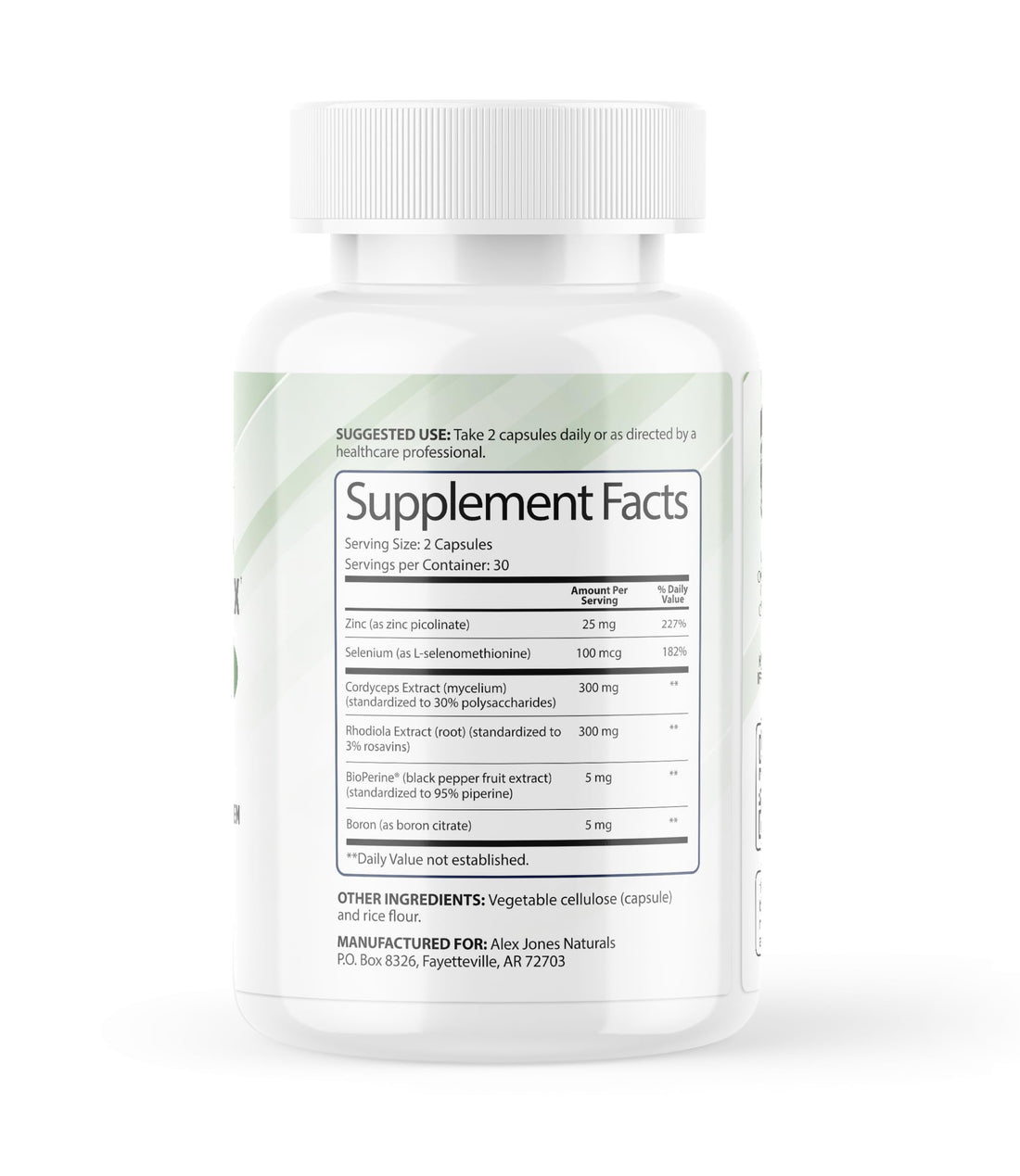 Adaptogenic Mushrooms with Cordyceps & Rhodiola – Daily Blend with Zinc, Selenium & Boron –Vegan Mushroom Capsules Supplement for Active Lifestyles – No Fillers or Additives – 60 Count Alex Jones Naturals Au supplements
