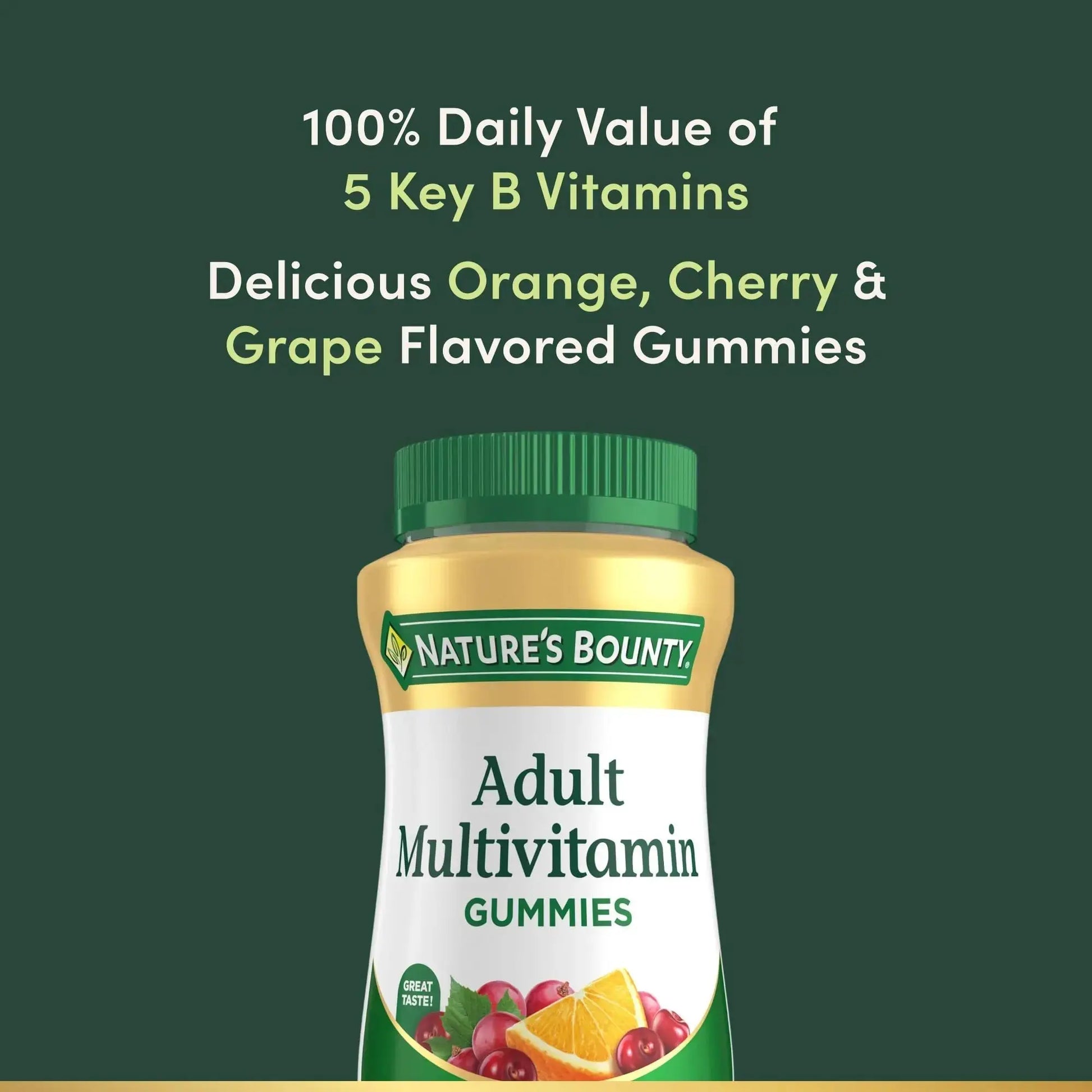 Nature's Bounty Adult Multivitamin Gummies, Vitamin Supplement, Daily Nutritional Needs, Orange, Cherry and Grape Flavor, 75 Gummies Nature's Bounty Au supplements