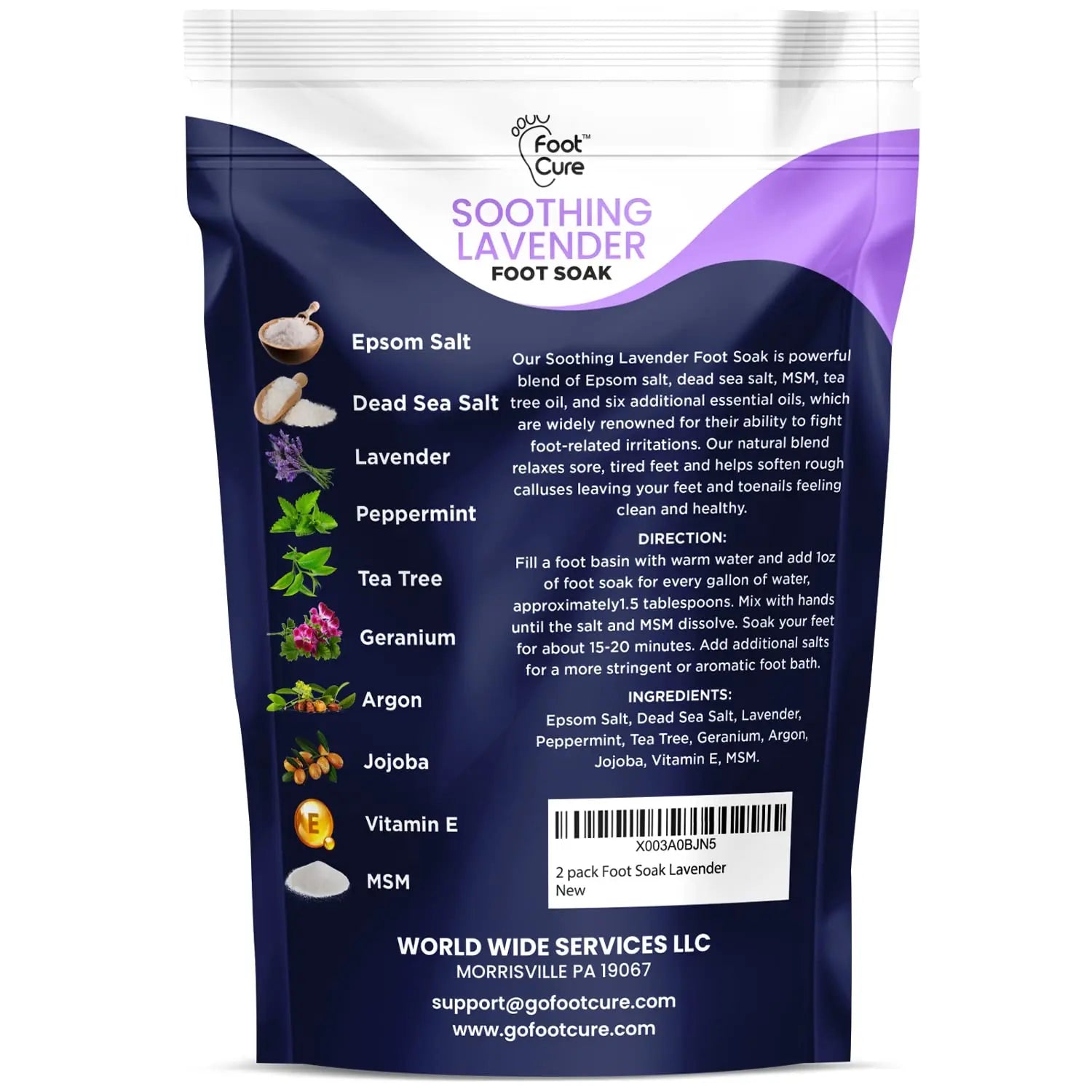 Soothing Lavender Foot Soak with Epsom Salt - Best Toenail Treatment, & Softens Calluses FOOT CURE Au supplements