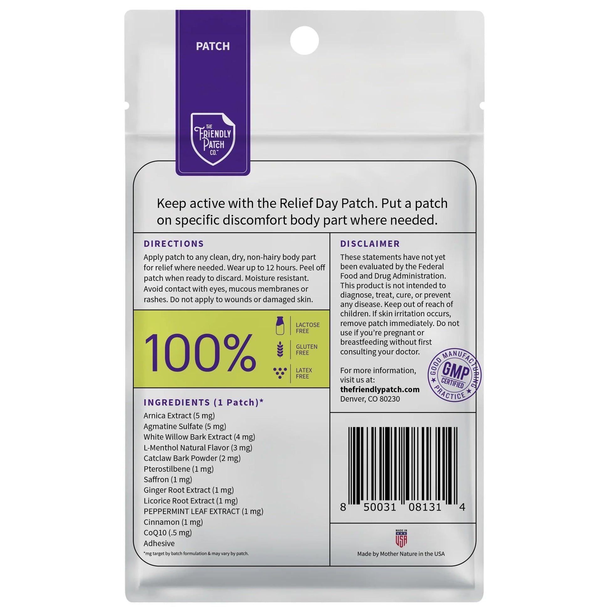 Relief Day & Night Patch Bundle - Arnica, White Willow Bark, Melatonin, Ashwagandha, Saffron & Peppermint for Soreness, Discomfort & Sleep Support for Women and Men - 16 Plant-Powered Patches The Friendly Patch CO. Au supplements