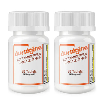 DURALGINA Acetaminophen Tablets | for Headache, Muscle Aches, Menstrual Cramps, Back Pain, Toothaches, Fever Reducer, Fast-Acting, Gentle on Stomach, Safe for Adults and Teens 12+, 30 Count, 2-Pack DURALGINA Au supplements