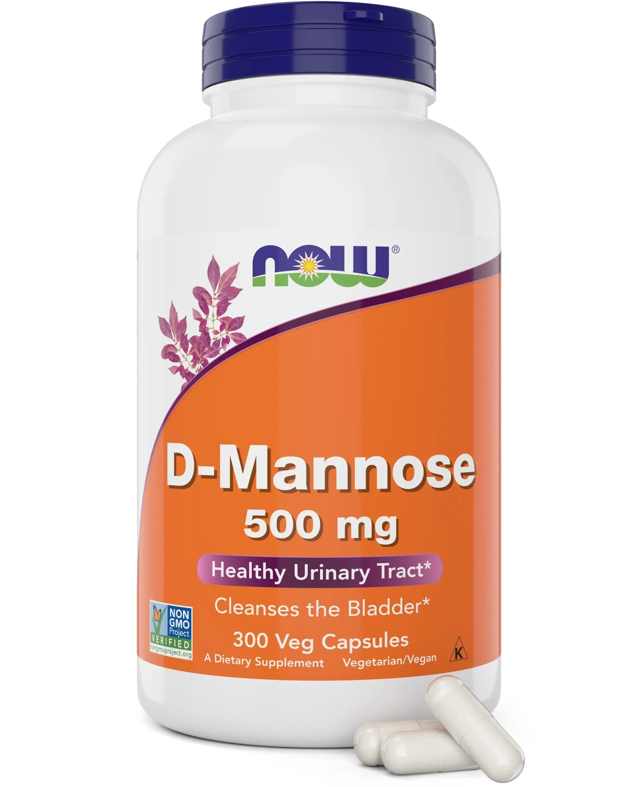 Now D-Mannose 500 mg, 300 Capsules - Vegan, Non GMO Supplement for Women and Men - Supports Healthy Urinary Tract, Cleanses The Bladder NOW Foods Au supplements