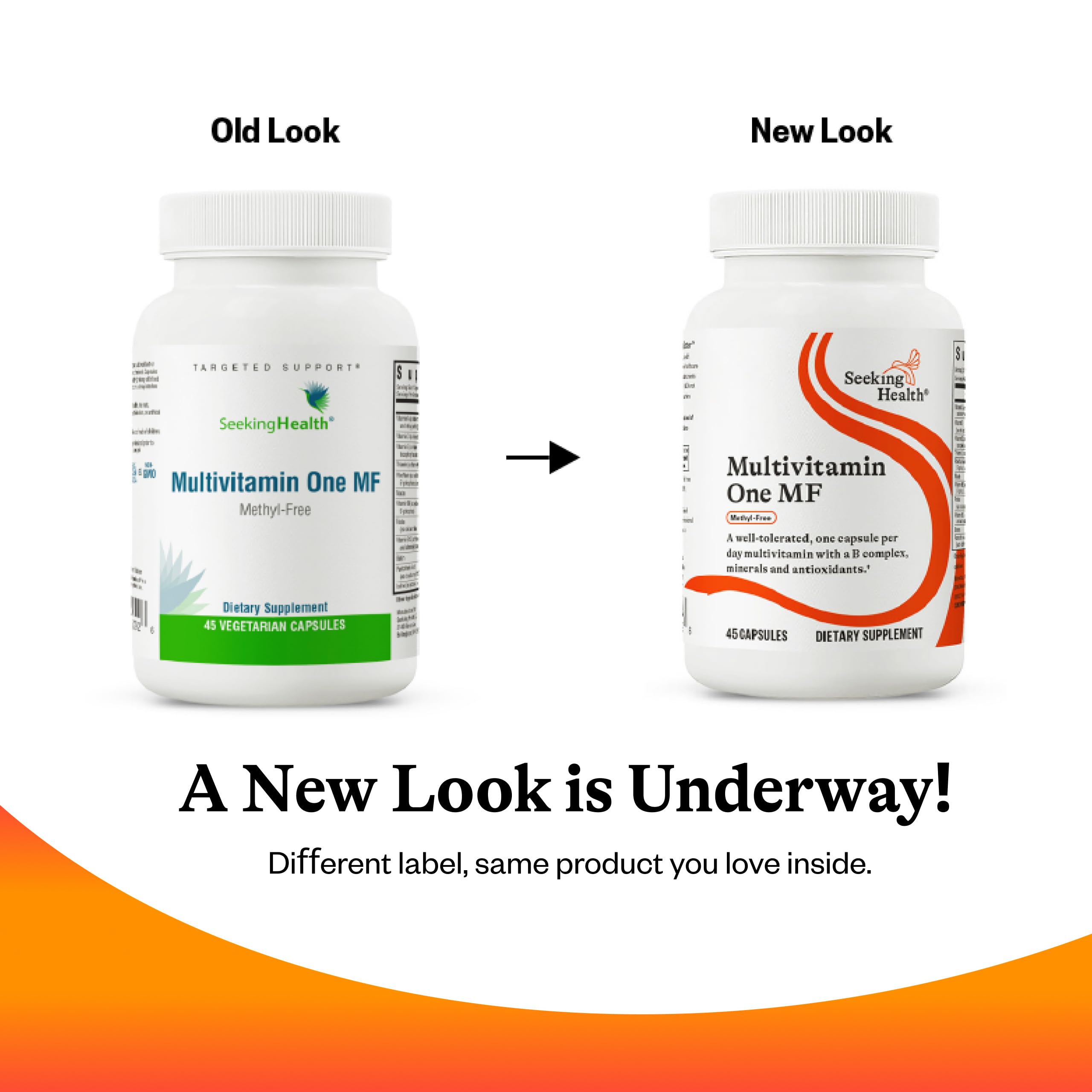 Seeking Health Multivitamin One MF - MTHFR Support Supplement with Calcium Folinate & Vitamin B12 - Easy-to-Digest - Methyl-Free Vegetarian Capsule - 45 Veggie Capsules Seeking Health Au supplements