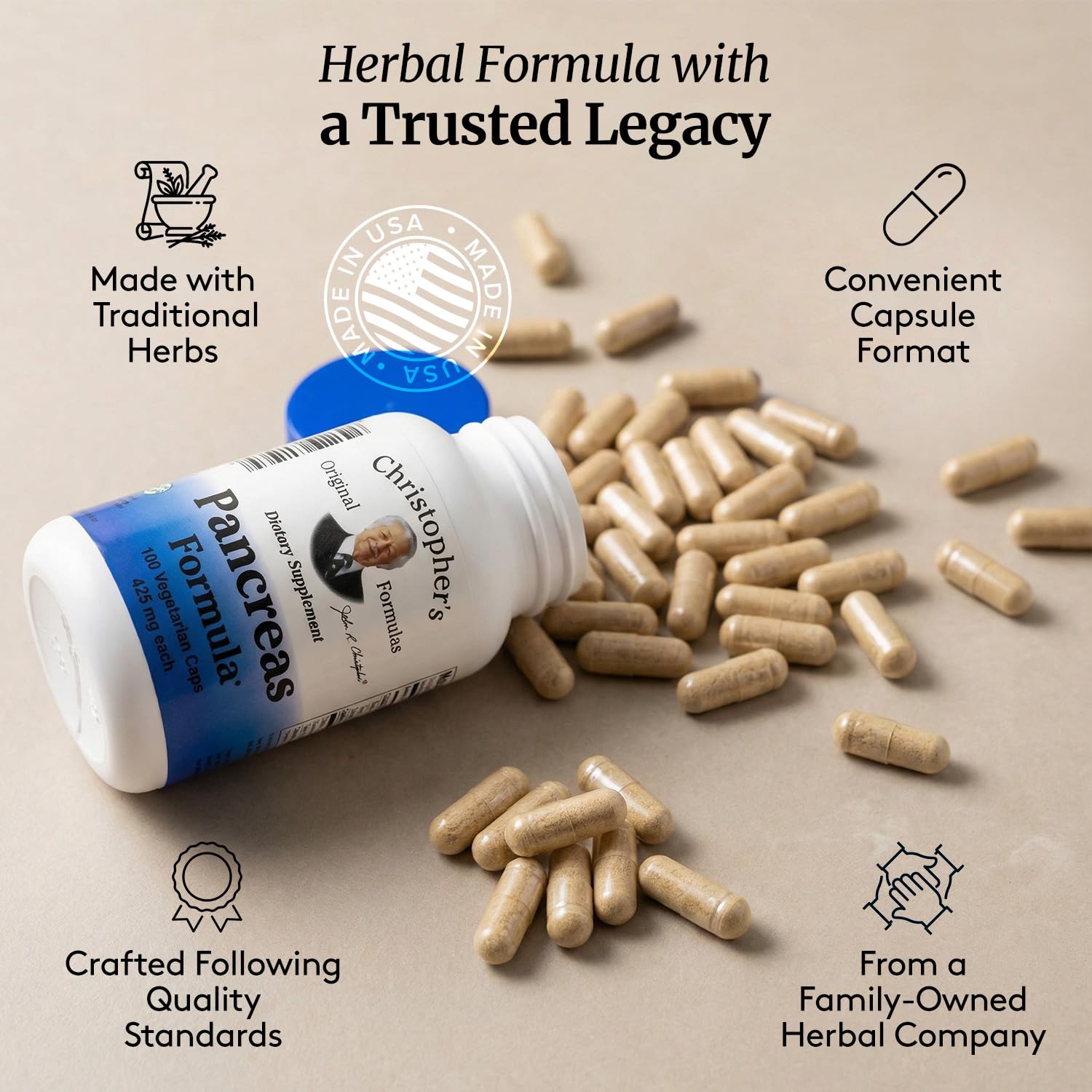 Christopher's Original Formulas Pancreas Formula - Pancreas Cleanse Detox & Repair - Probiotics for Digestive Health Christopher's Original Formulas Au supplements