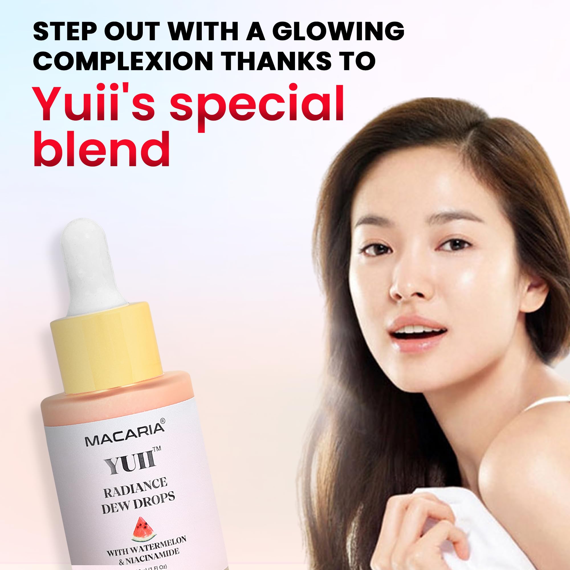 Yuii Niacinamide Serum Dew Drops - Face Moisturizer with Watermelon Fruit Extract - Glow Drops for Skincare and Makeup - Hydrating Formula for Radiant Skin - Pink Finish for Women & Girls MACARIA Au supplements