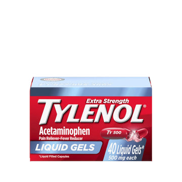 Tylenol Extra Strength Liquid Gels, Fast, Strong Pain Relief, Fever Reducer for Adults with 500 mg Acetaminophen, Fast-Acting Liquid Gel Capsules for Headaches & Minor Pain Relief, 40 Count Tylenol Au supplements