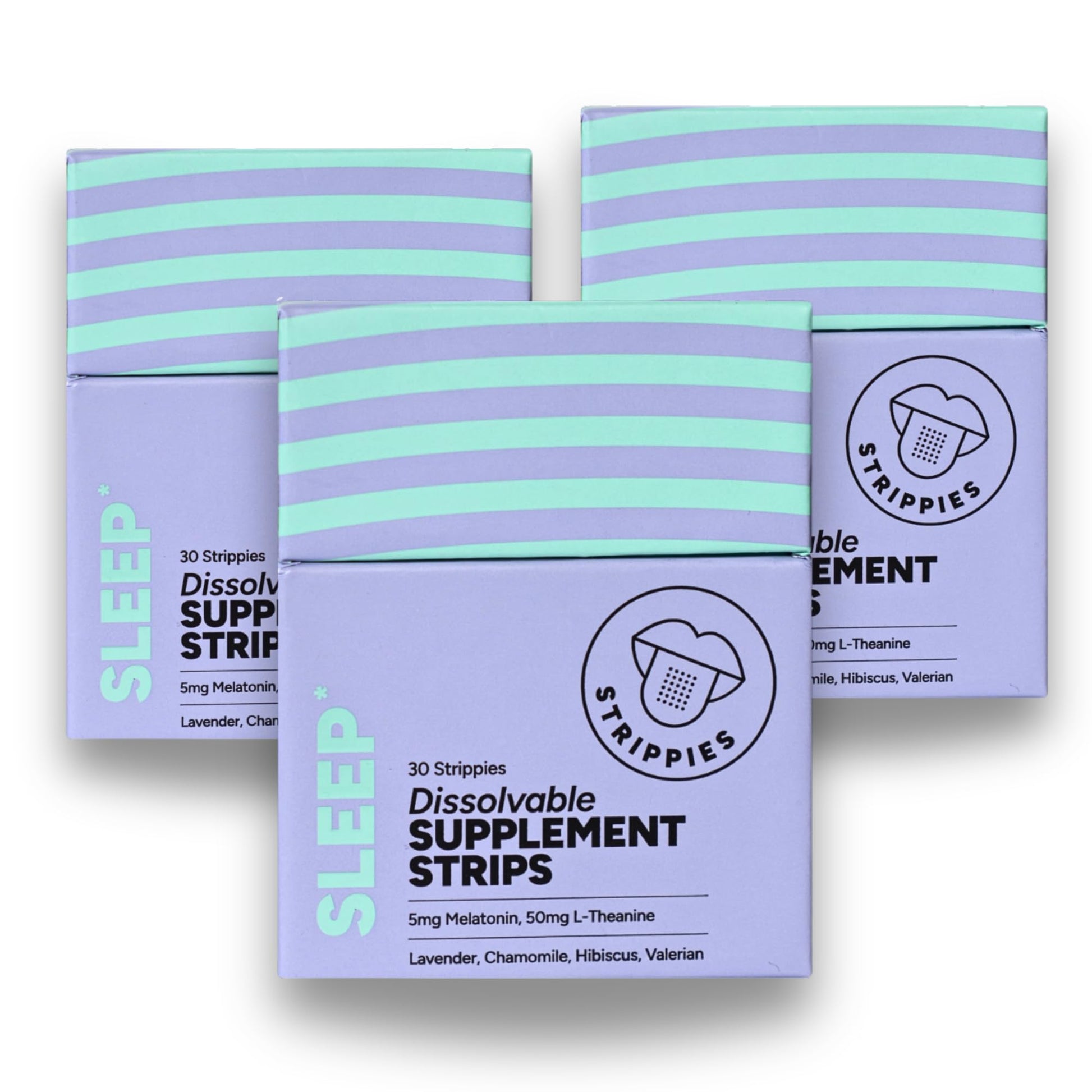 STRIPPIES Dissolvable Sleep Strips – Fast-Acting Melatonin 5mg with L-Theanine, Lavender, Chamomile, Hibiscus & Valerian – Natural Cranberry Flavor – 90 Strips STRIPPIES Au supplements