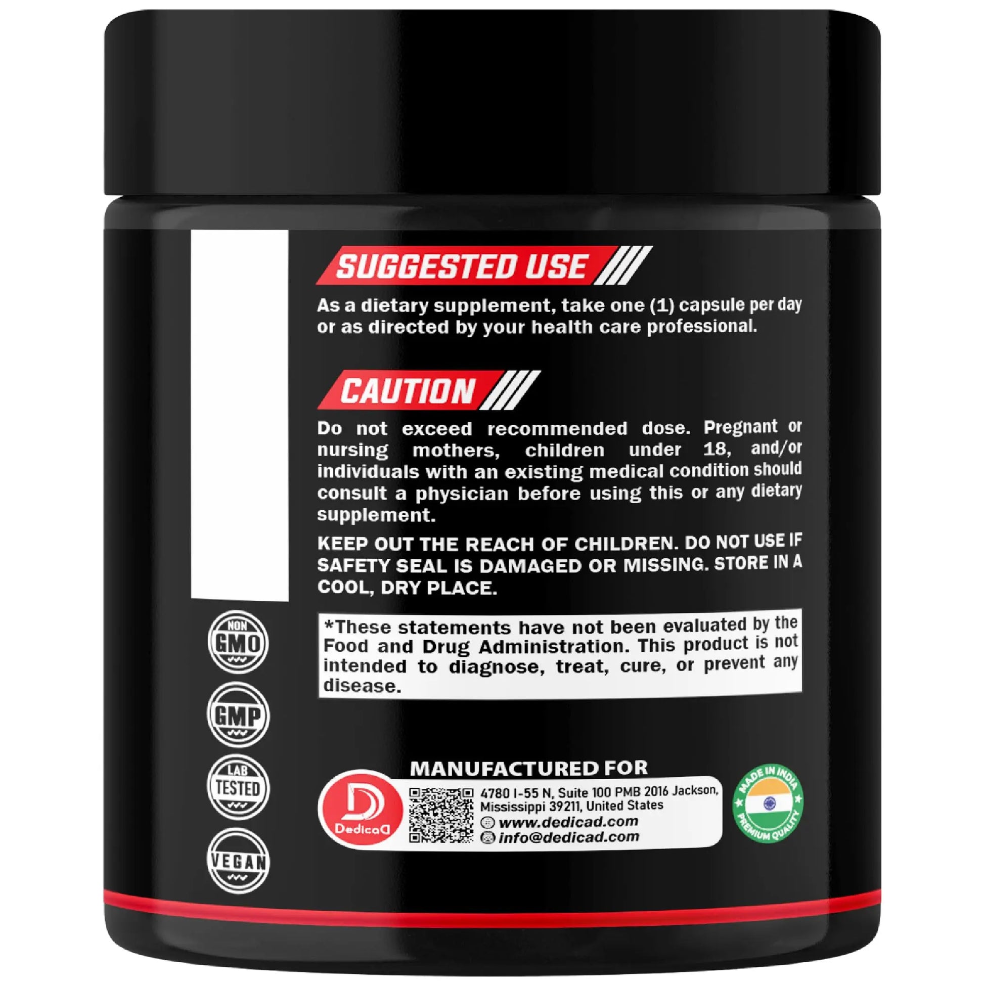 DEDICAD Akkermansia Probiotic for Increases GLP-1 - Contains Inulin, Bacillus Coagulans, Lactobacillus Acidophilus & Chromium - 60 Days Supply - 60 Capsules DEDICAD Au supplements