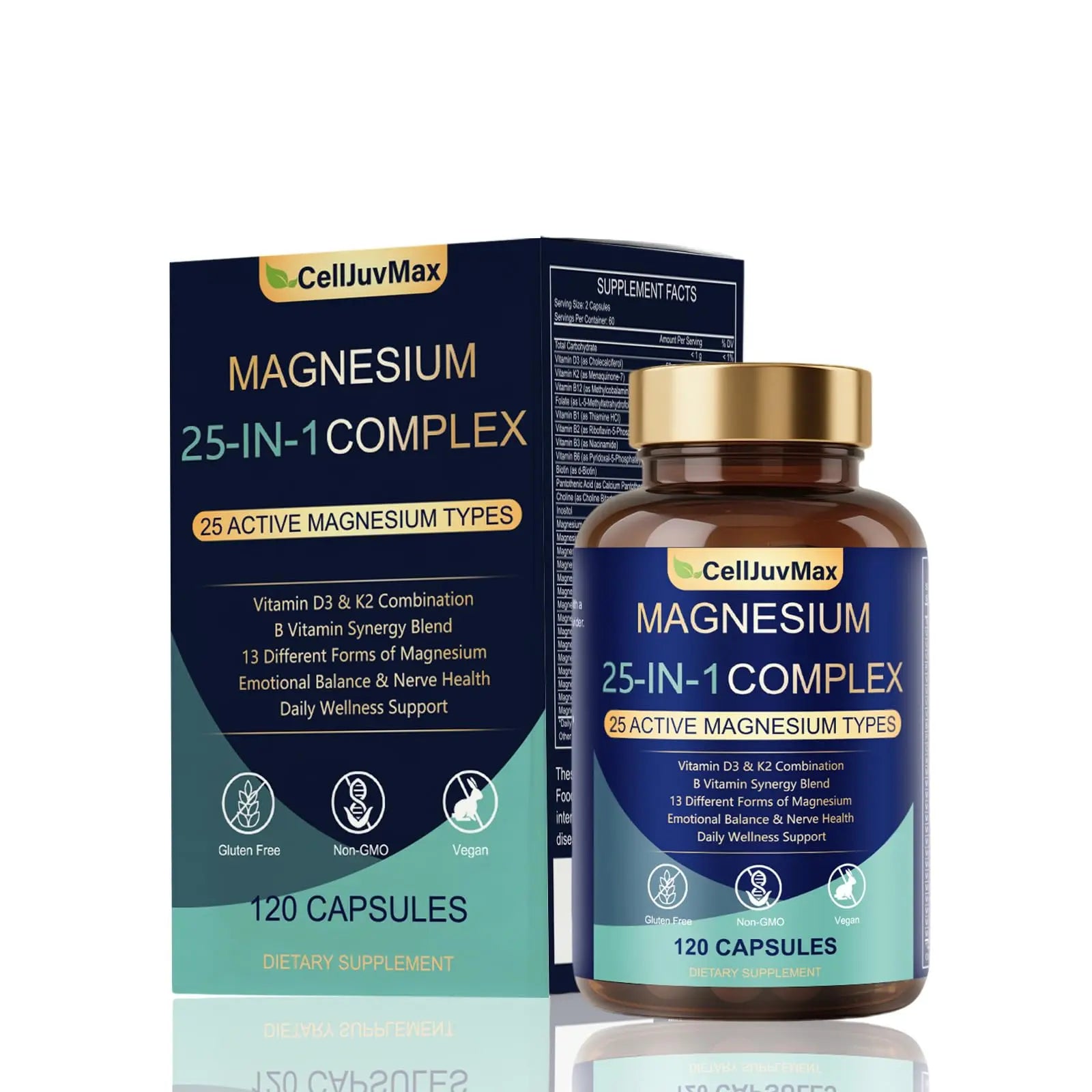 25-in-1 Magnesium Complex | Multi-Form Absorbable Blend for Daily Nutritional Support, 120 Vegan Caps (1) PBZPBZ Au supplements