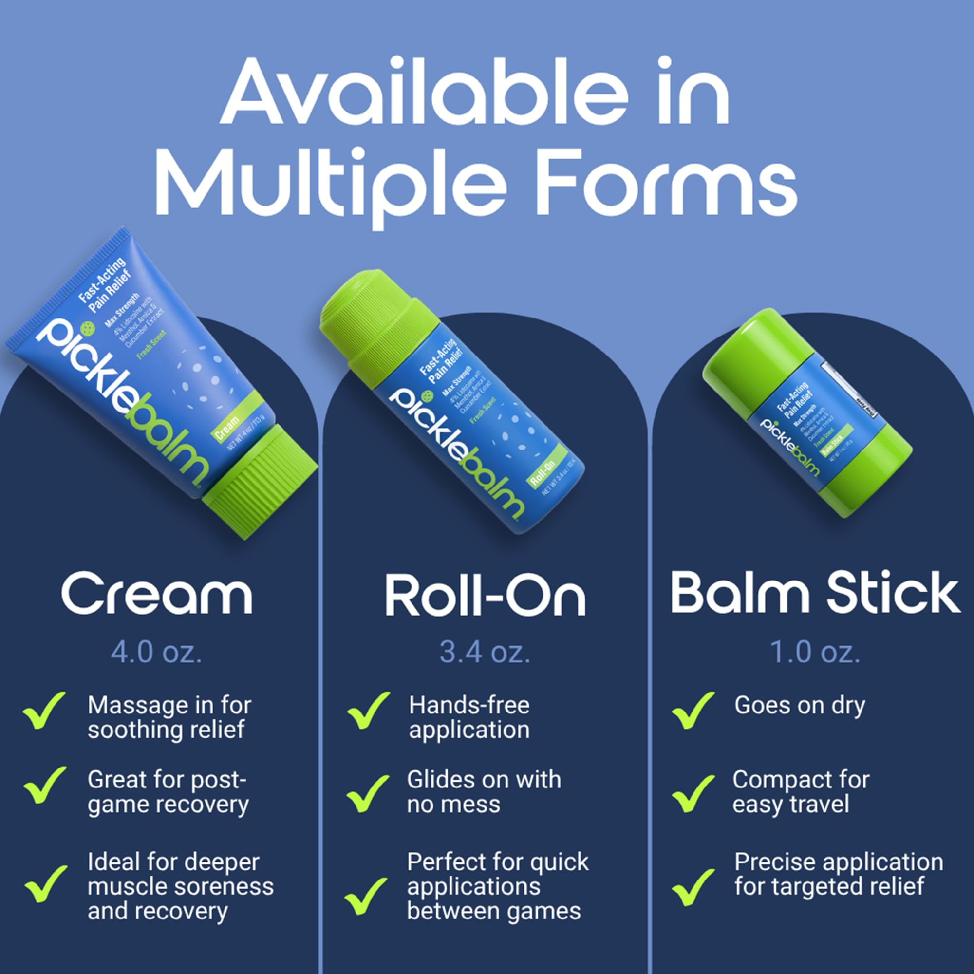 PickleBalm Pickleball In-Game Muscle Pain Relief Roll-On with 4% Lidocaine, Arnica, Menthol, Cucumber Seed Extract for Shoulders, Knees, Wrists, and More, 3.4oz Roll-On Applicator PickleBalm Au supplements
