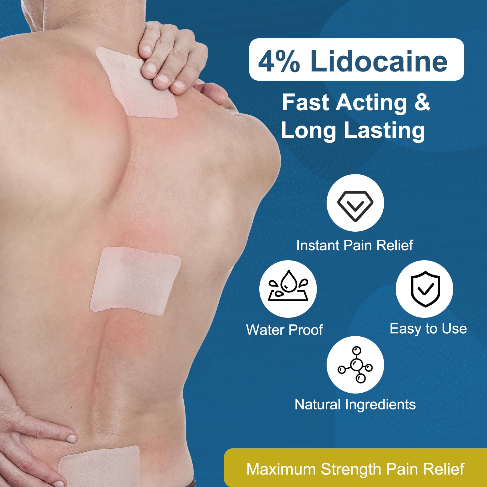 Teemofe 4% Lidocaine Pain Relief Patches – Maximum OTC Strength, Fast-Acting Targeted Relief, 30 Count, for Muscle & Joint Discomfort-0306 Teemofe Au supplements