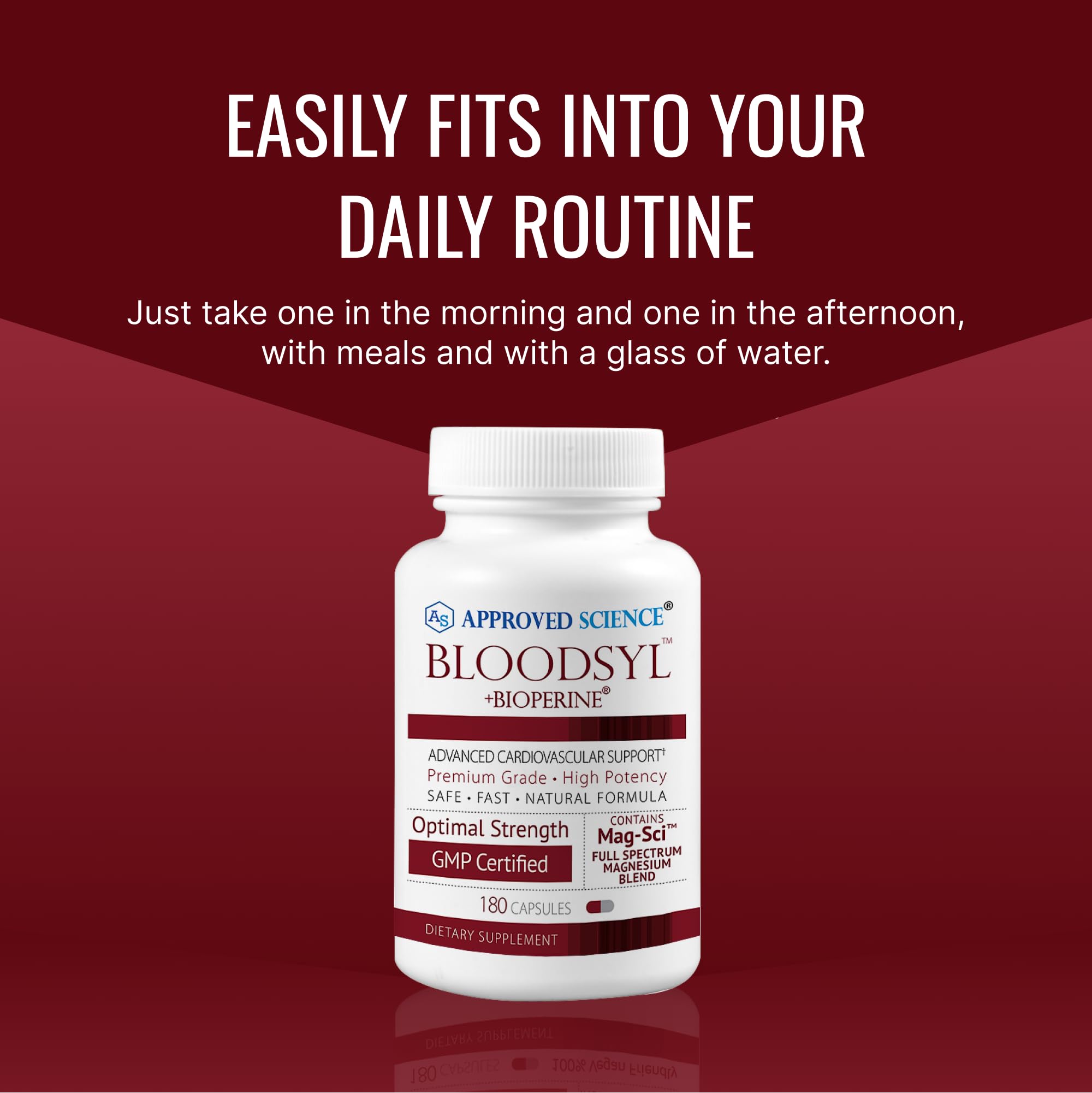 Approved Science Bloodsyl - Supports Blood Flow - Hawthorn Berry, Magnesium, BioPerine - Vegan - 180 Capsules - Pack of 1 Approved Science Au supplements