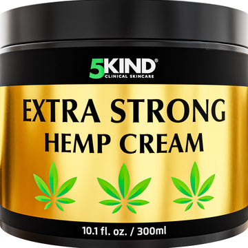5kind Extra Strong Hemp Cream 10.1 fl oz - Maximum Strength - Natural Topical Cream - Muscle Rub for Lower Back, Joints, Neck, Knees, Shoulders 5kind clinical skincare Au supplements