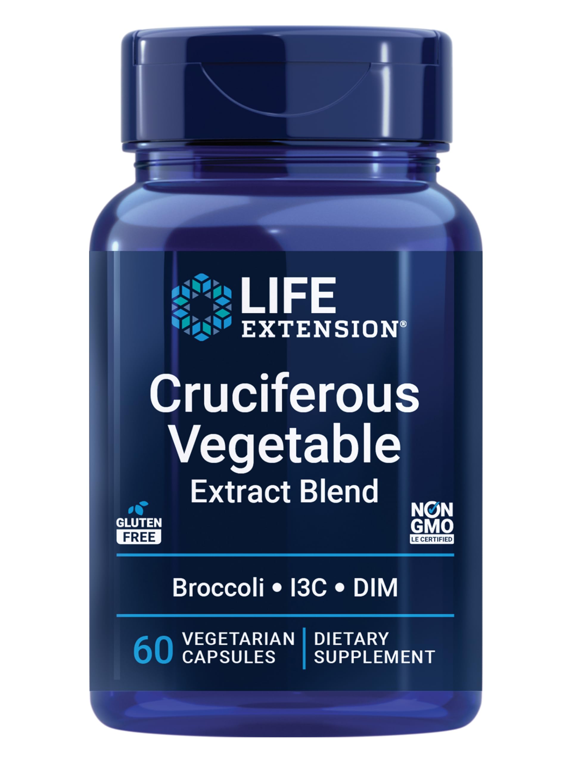 Life Extension Cruciferous Vegetable Extract Blend, Broccoli Extract, I3C, Helps Maintain DNA Health & Already Healthy Hormone Levels, Gluten Free, Non-GMO, Vegetarian, 60 Capsules Life Extension Au supplements