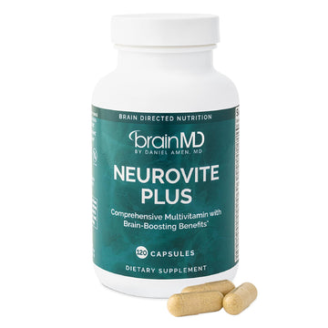 BRAINMD Dr Amen NeuroVite Plus - 120 Capsules - Multivitamin & Mineral Supplement, Enhanced with Phytonutrients, Enzymes & Whole Foods - Gluten Free - 30 Servings BRAINMD Au supplements