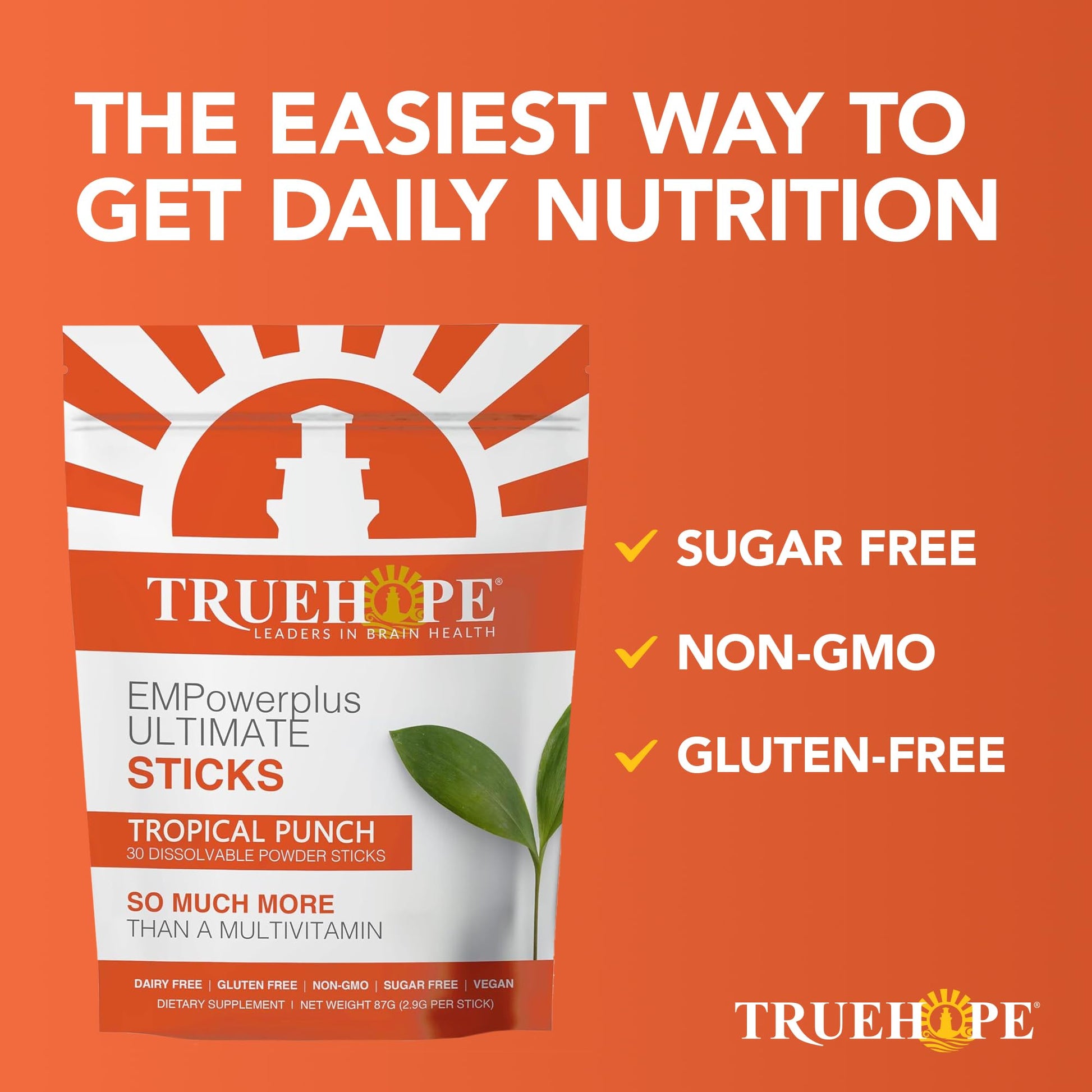 Truehope Multivitamin Nootropic Pouches with Inositol - Once-Per-Day EMPowerplus Ultimate Sticks - 30 Count (Tropical) Truehope Au supplements