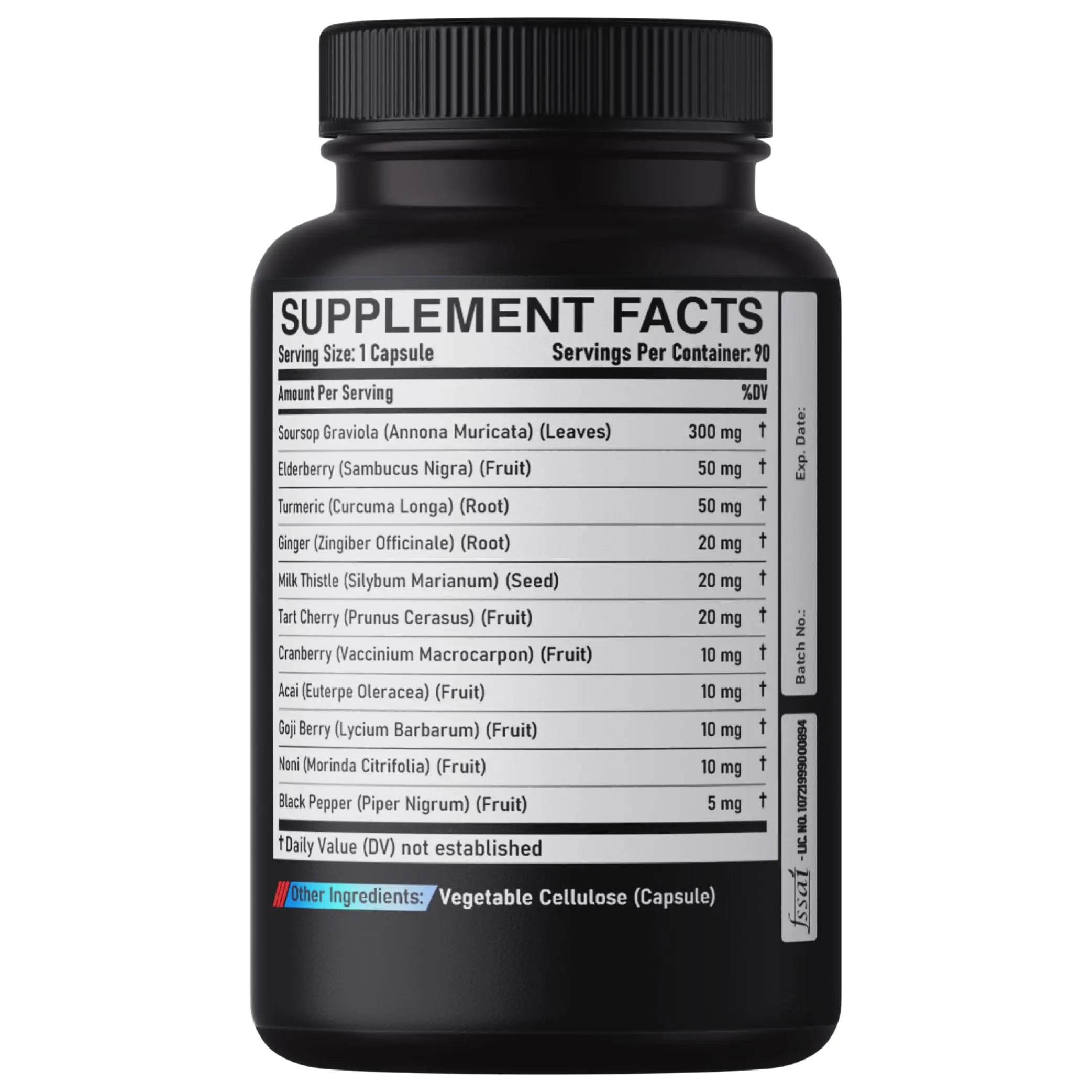 DEDICAD 11in1 Graviola Soursop Capsules for 5 Months Supply with Soursop Fruit, Elderberry, Turmeric, Ginger, Milk Thistle, Cranberry & More - Mood - 150 Vegan Capsules DEDICAD Au supplements